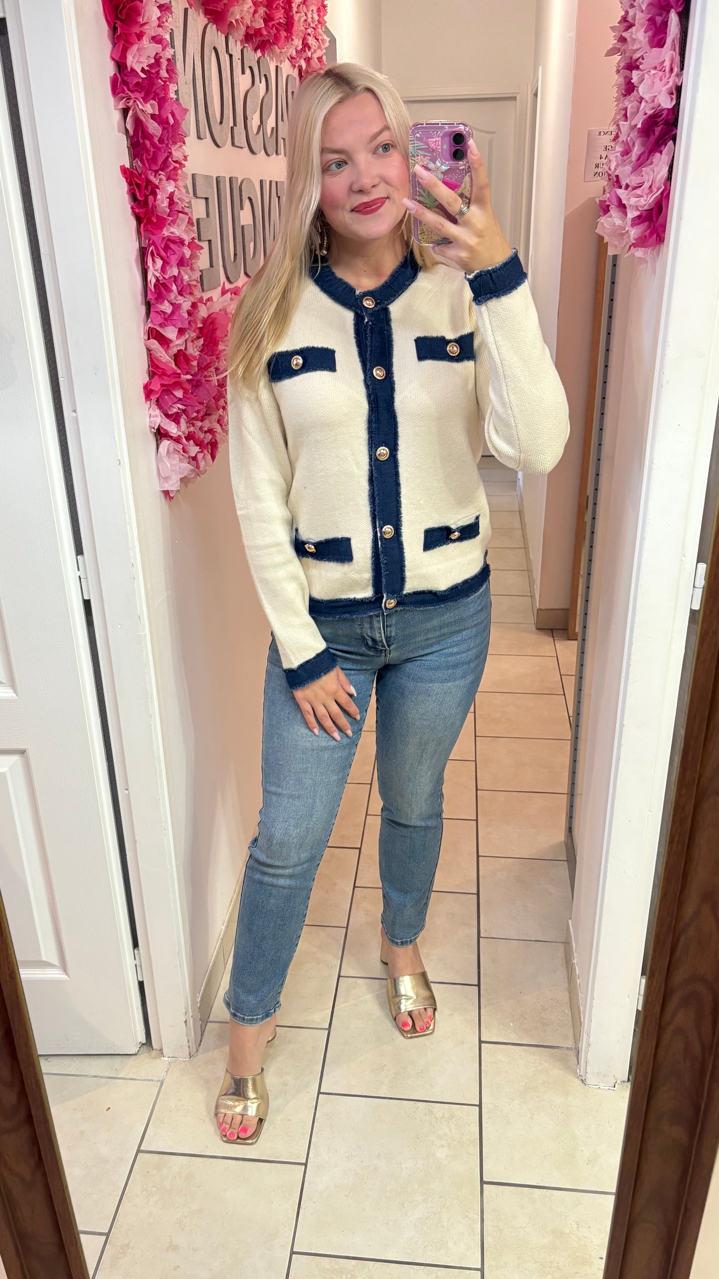 Gilet à détail jean