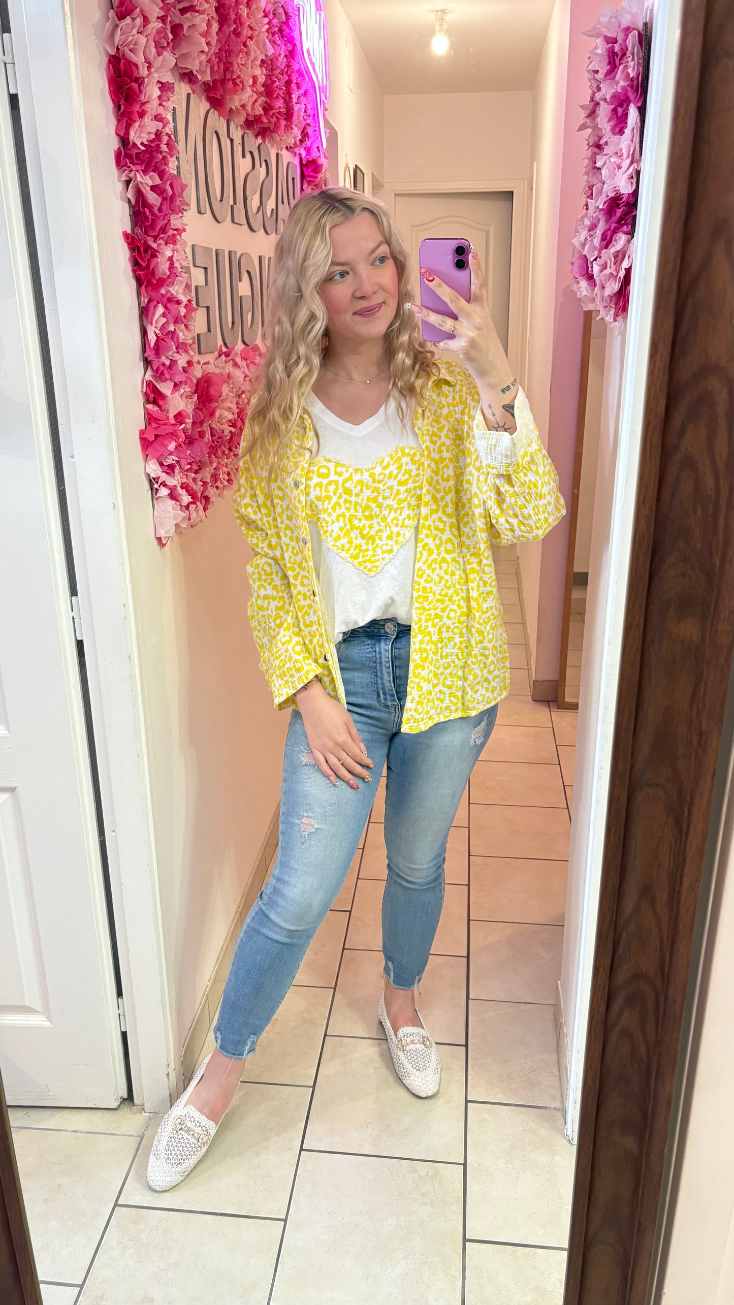 Chemise jaune oversize