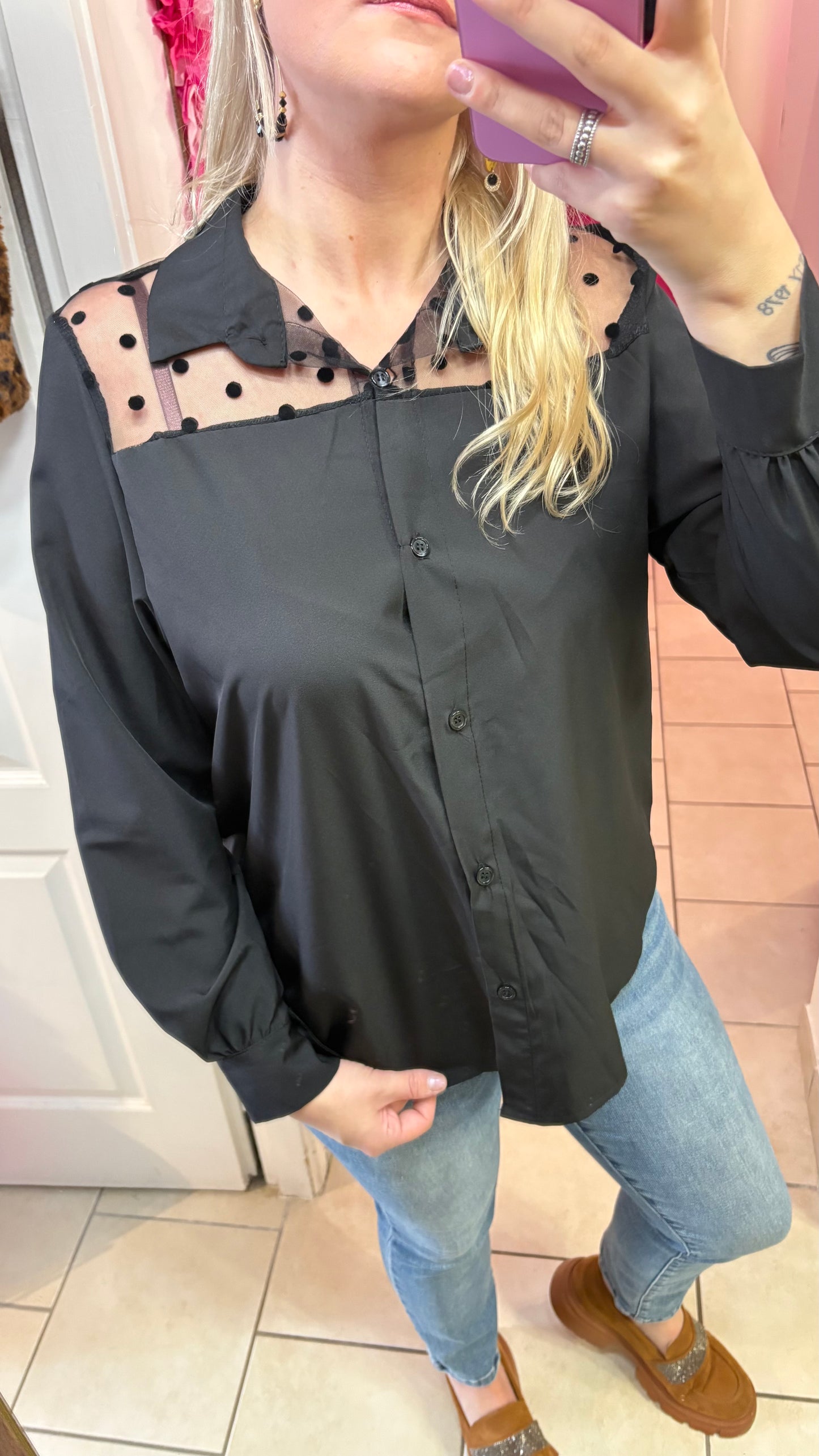 Chemisier noir cintré 36/42