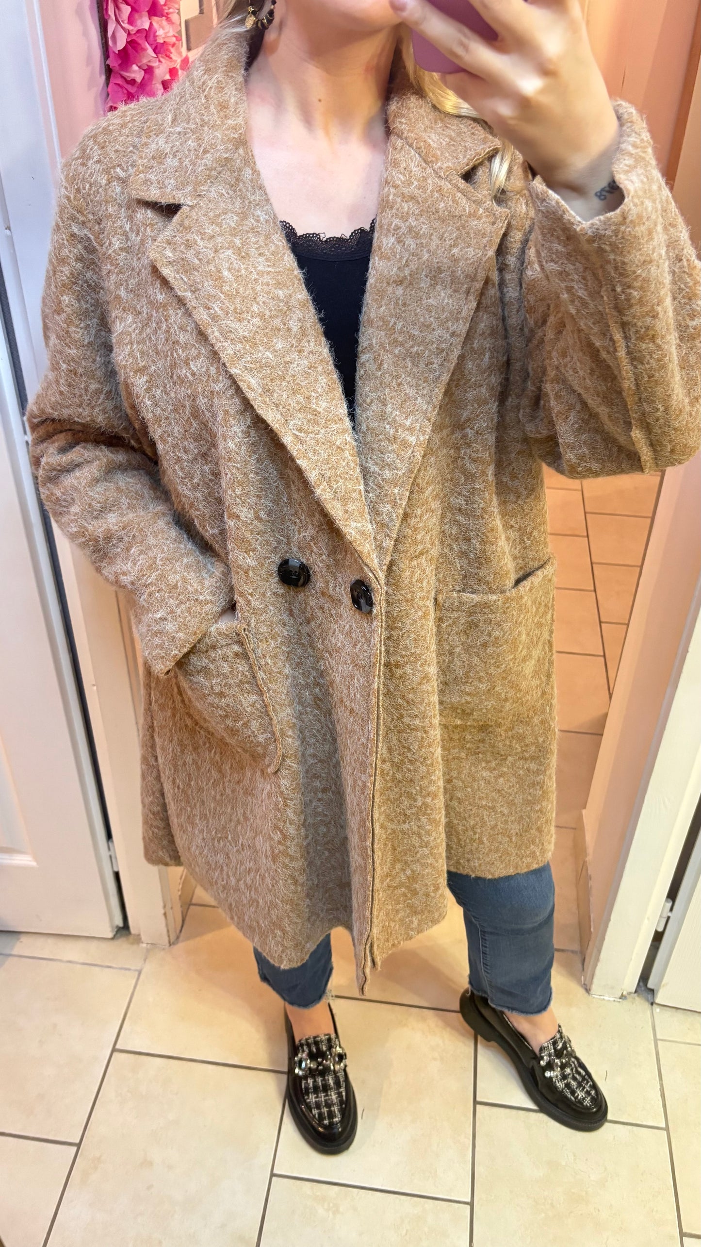 Manteau long camel