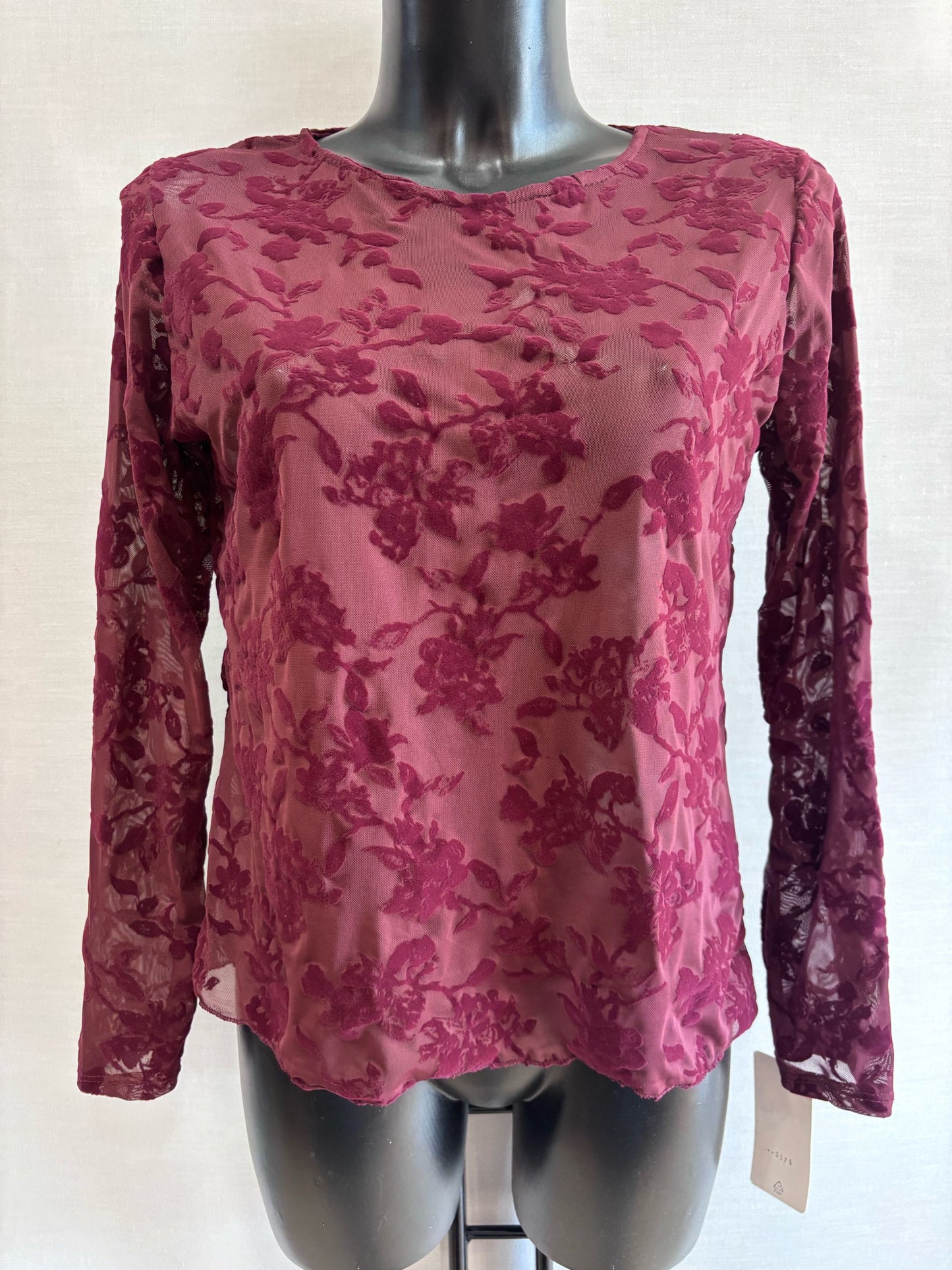 Top à dentelle bordeaux 34/42