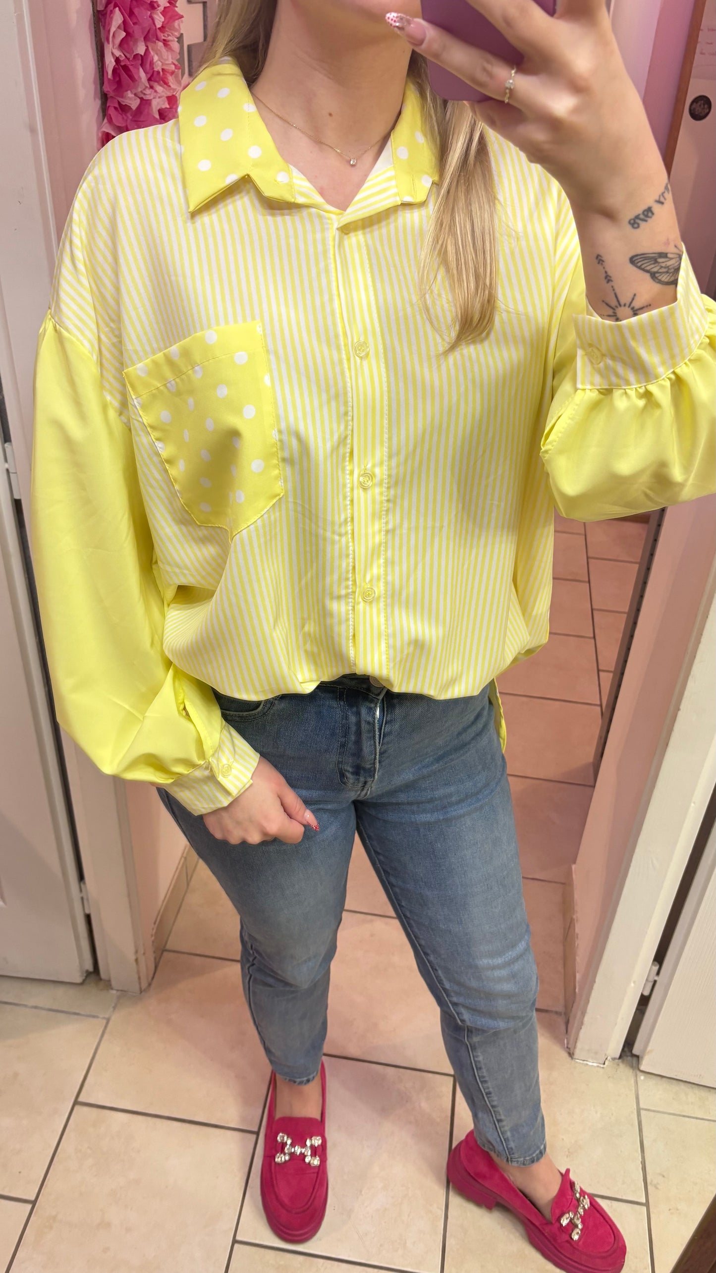 Chemisier jaune oversize