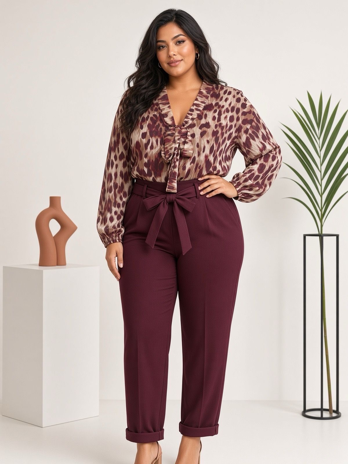 Pantalon épais bordeaux 42/48