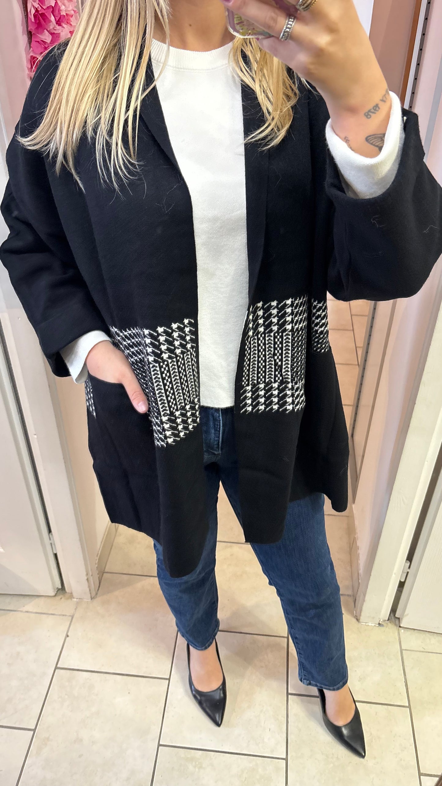 Gilet fluide pied de poule