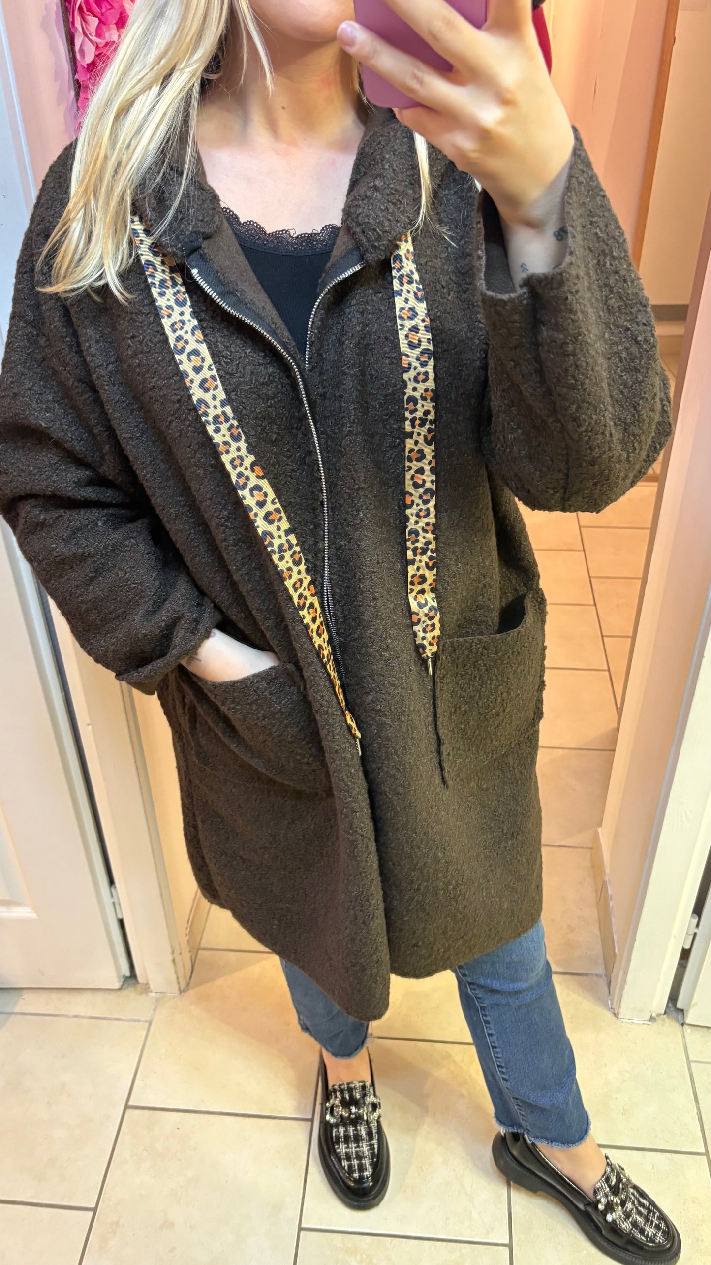 Manteau oversize chocolat