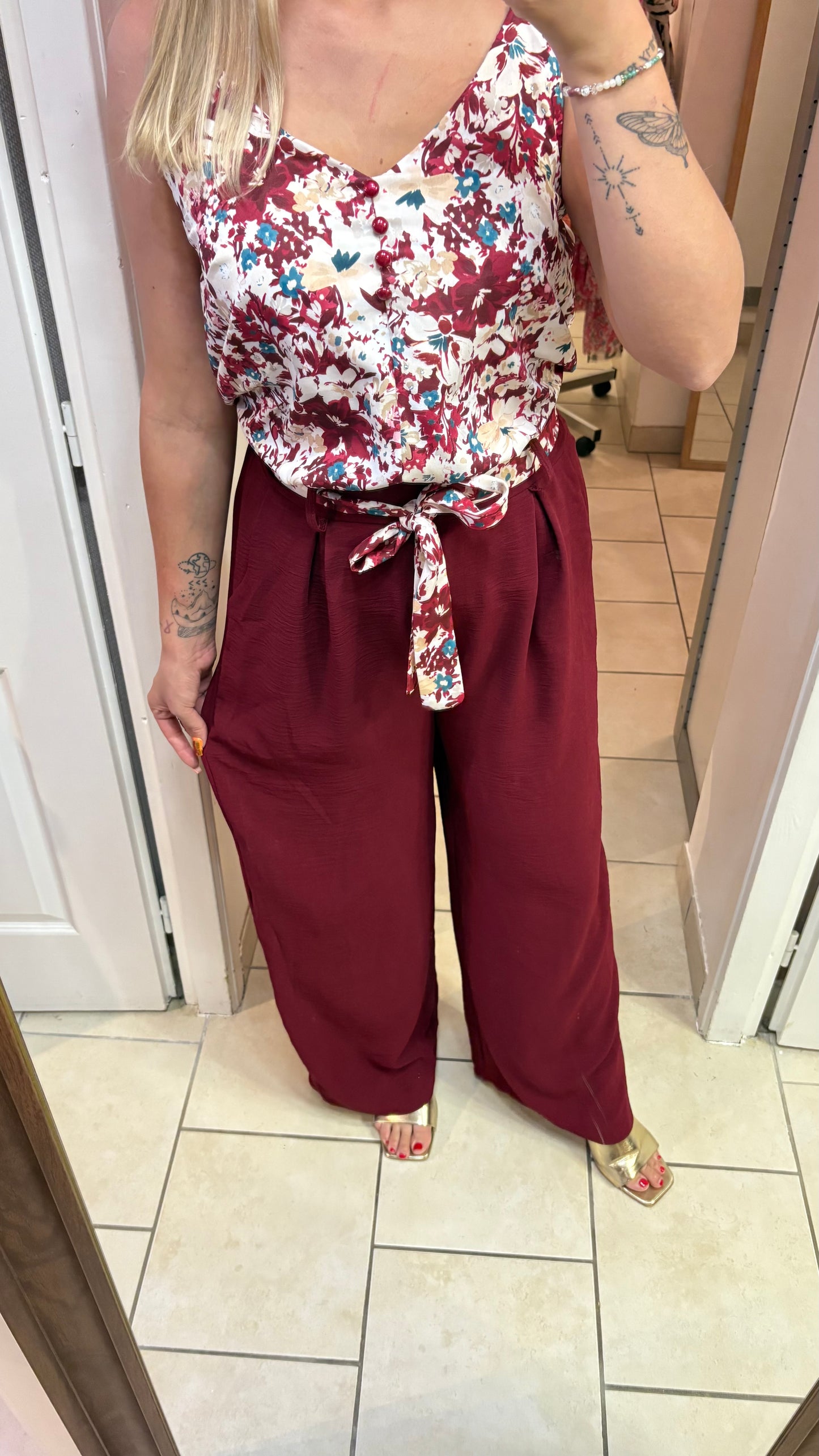 Pantalon bordeaux (36/42)