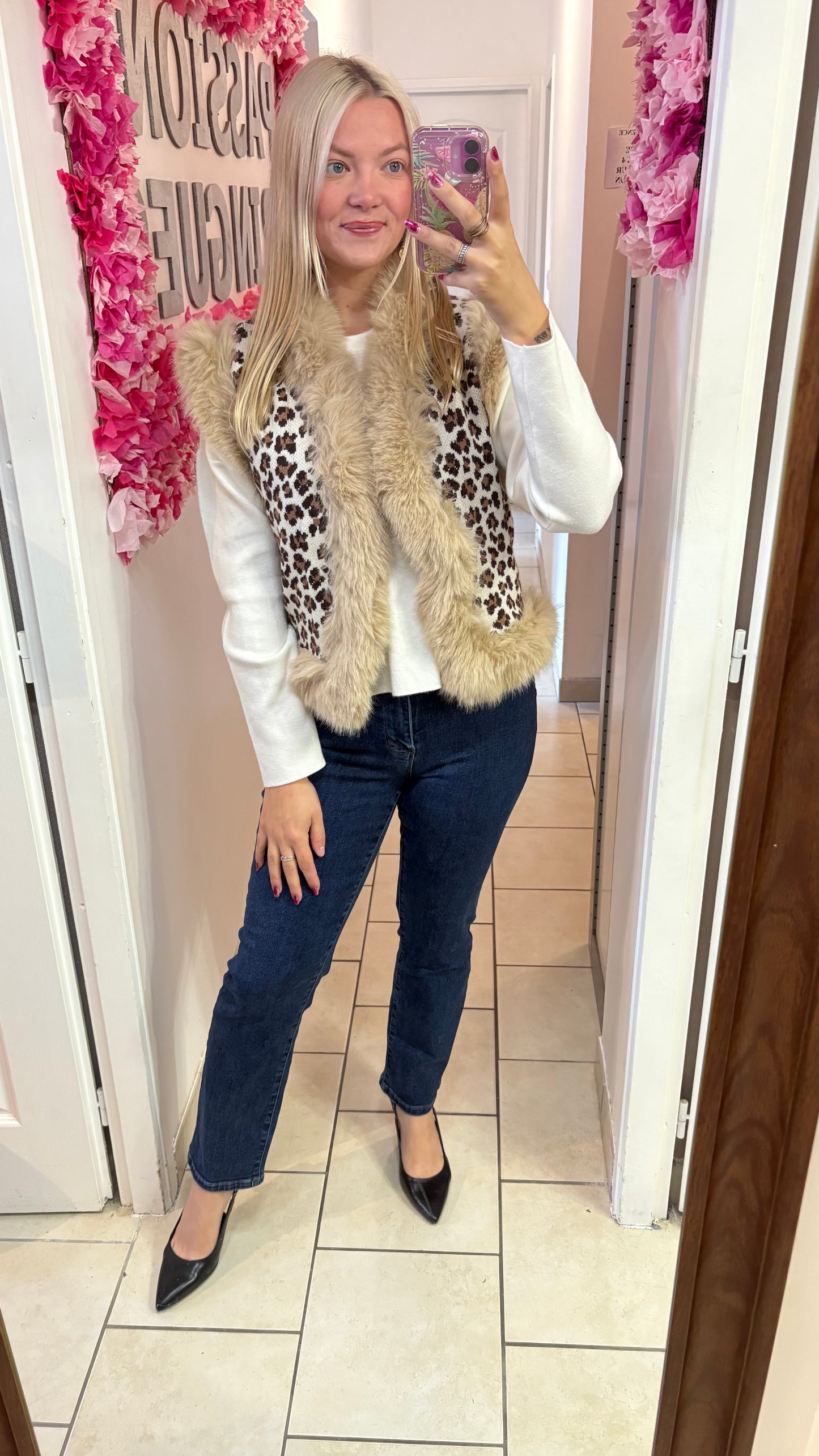 Veste sans manches beige