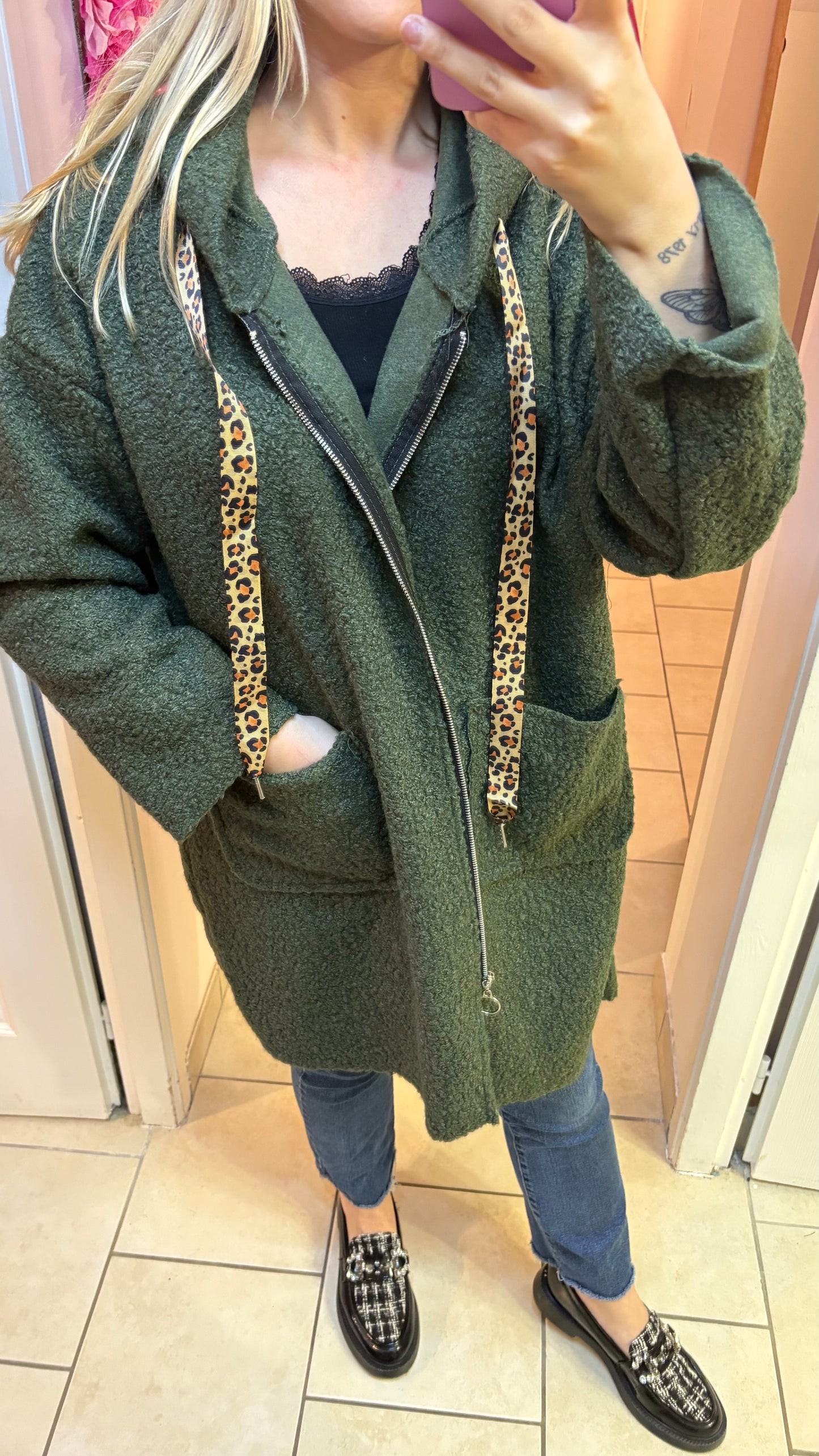 Manteau oversize kaki