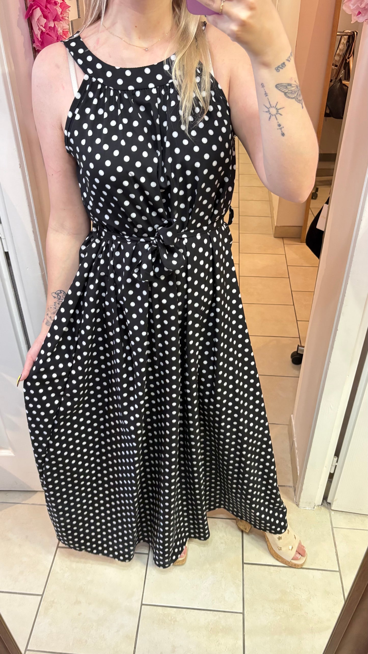 Robe longue à pois 36/46