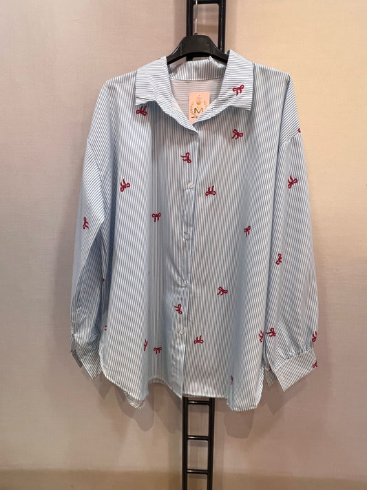 Chemisier bleu oversize