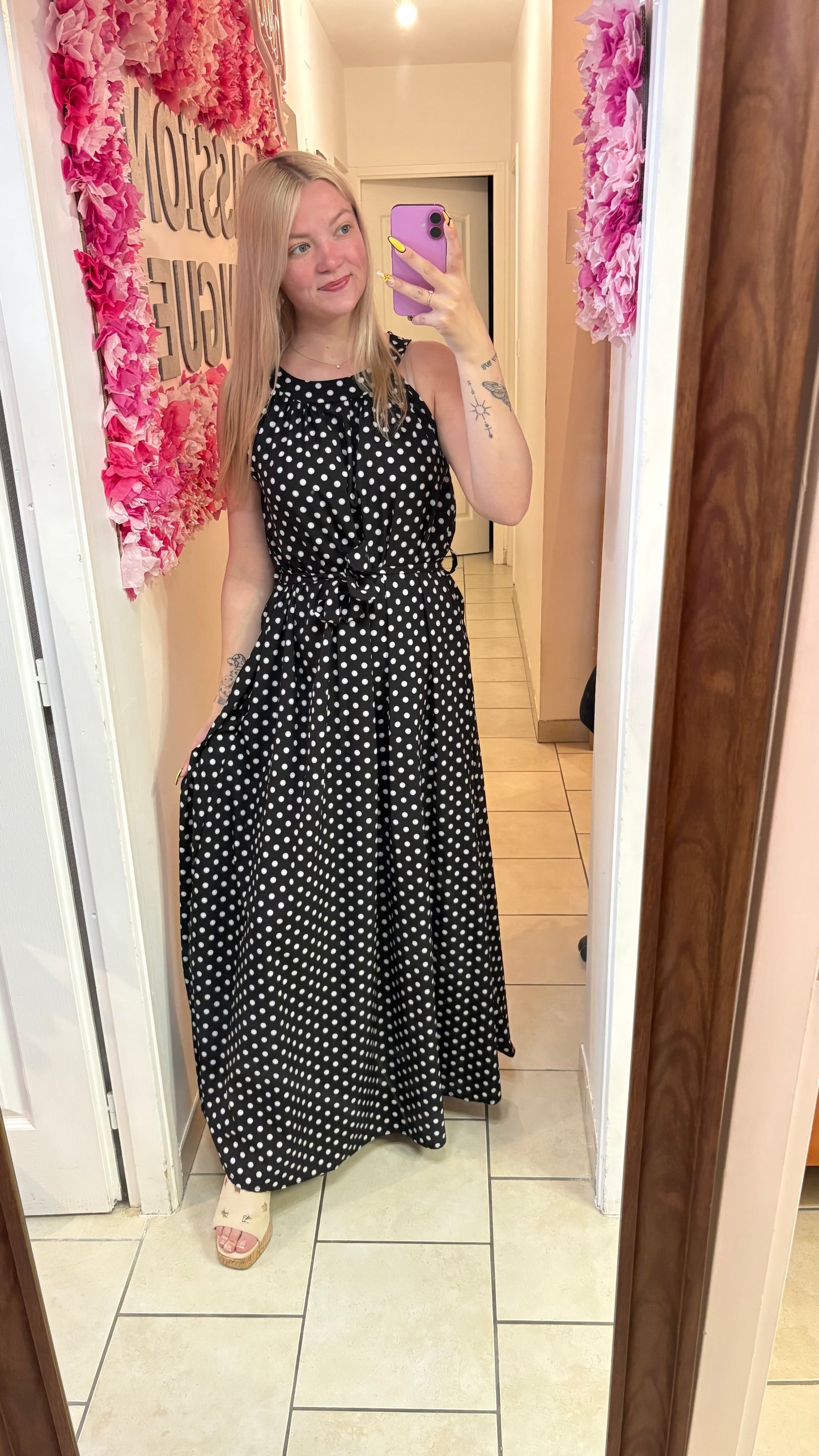 Robe longue à pois 36/46