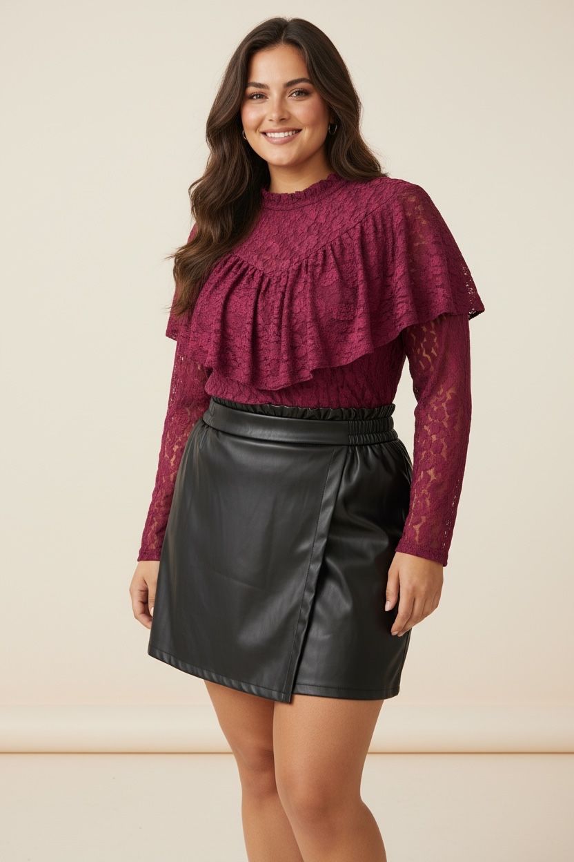 Blouse dentelle bordeaux 42/48