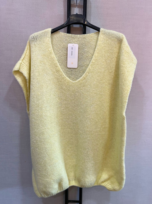 Pull sans manches jaune oversize