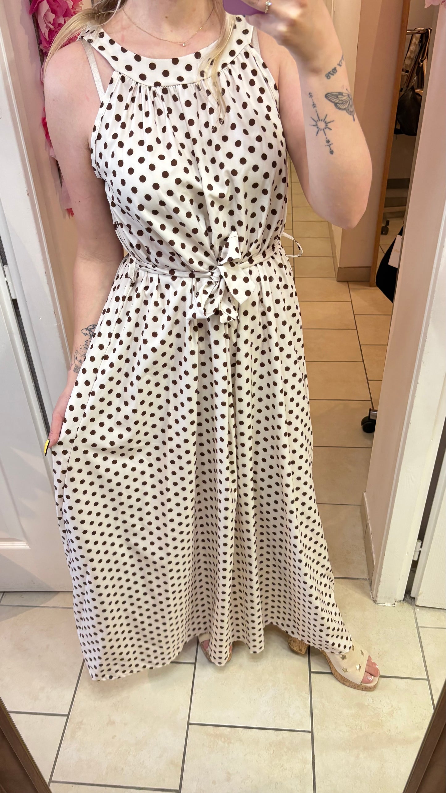 Robe longue à pois 36/46