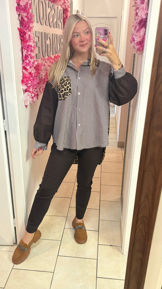 Chemisier oversize chocolat