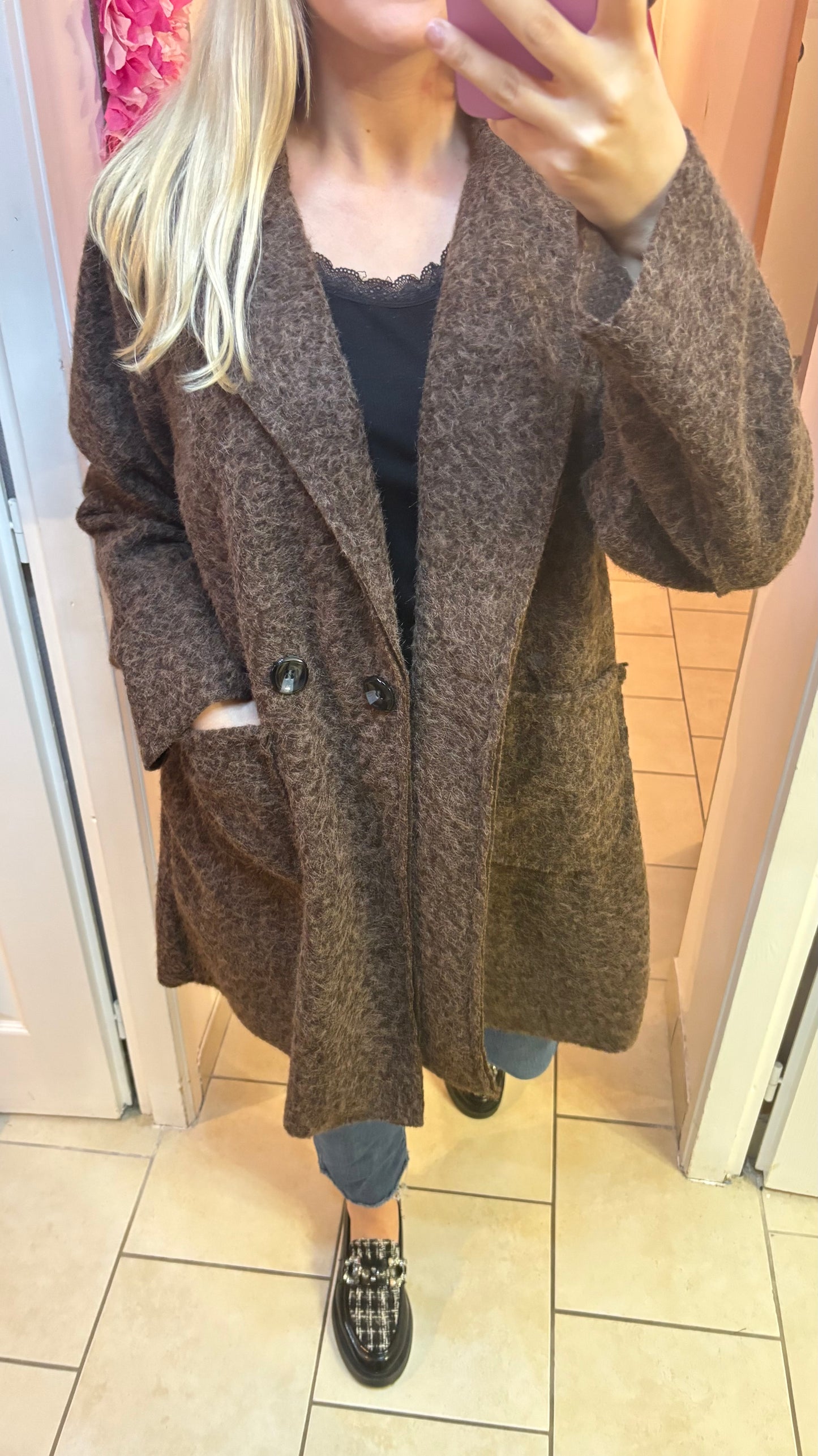 Manteau long chocolat