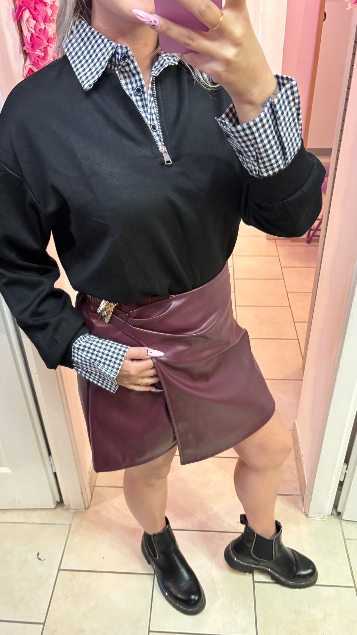 Sweat chemise Vichy