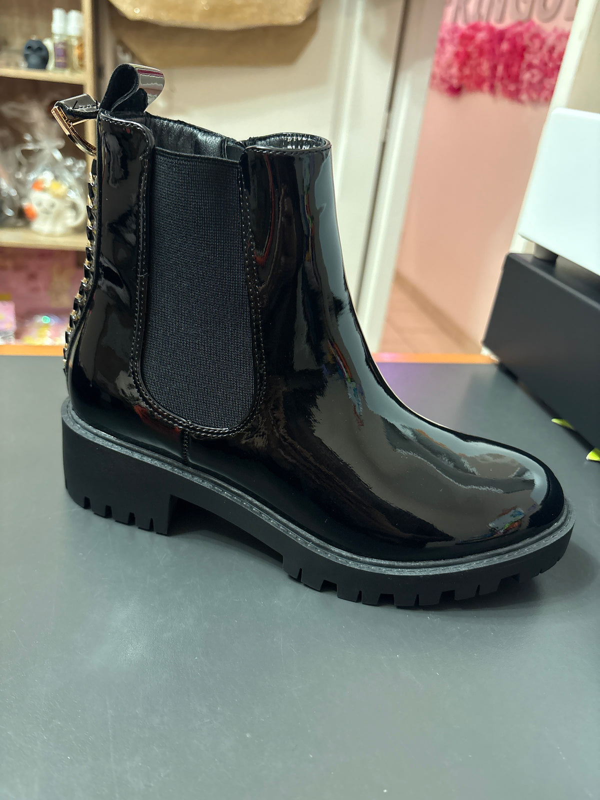 Bottines vernis noir