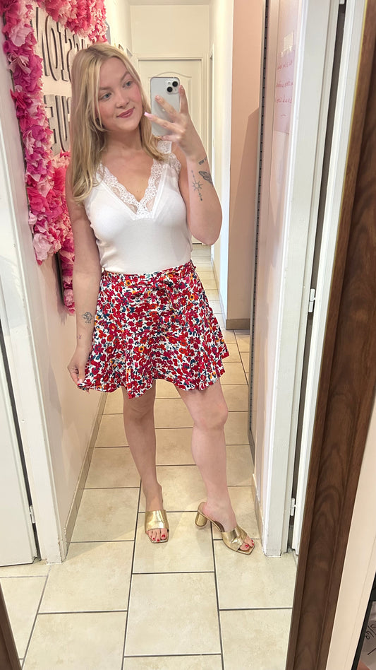Jupe short fleurie