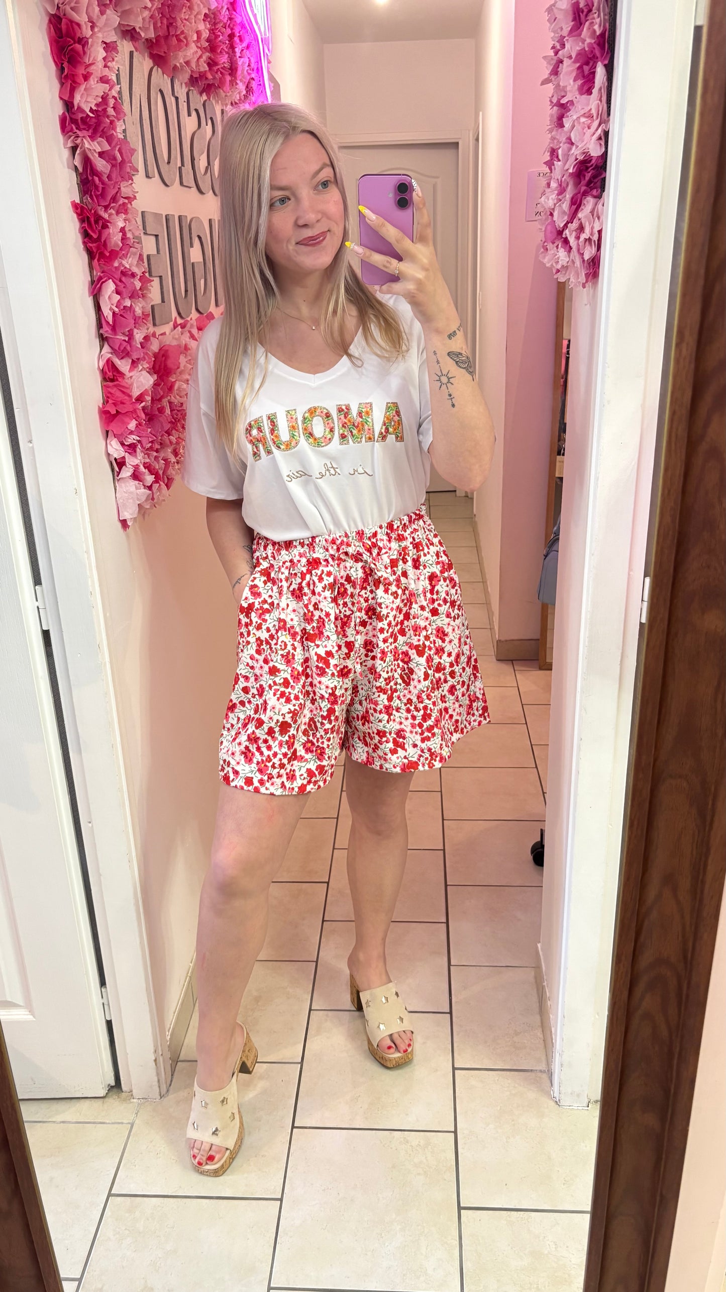 Short fleuri 38/48