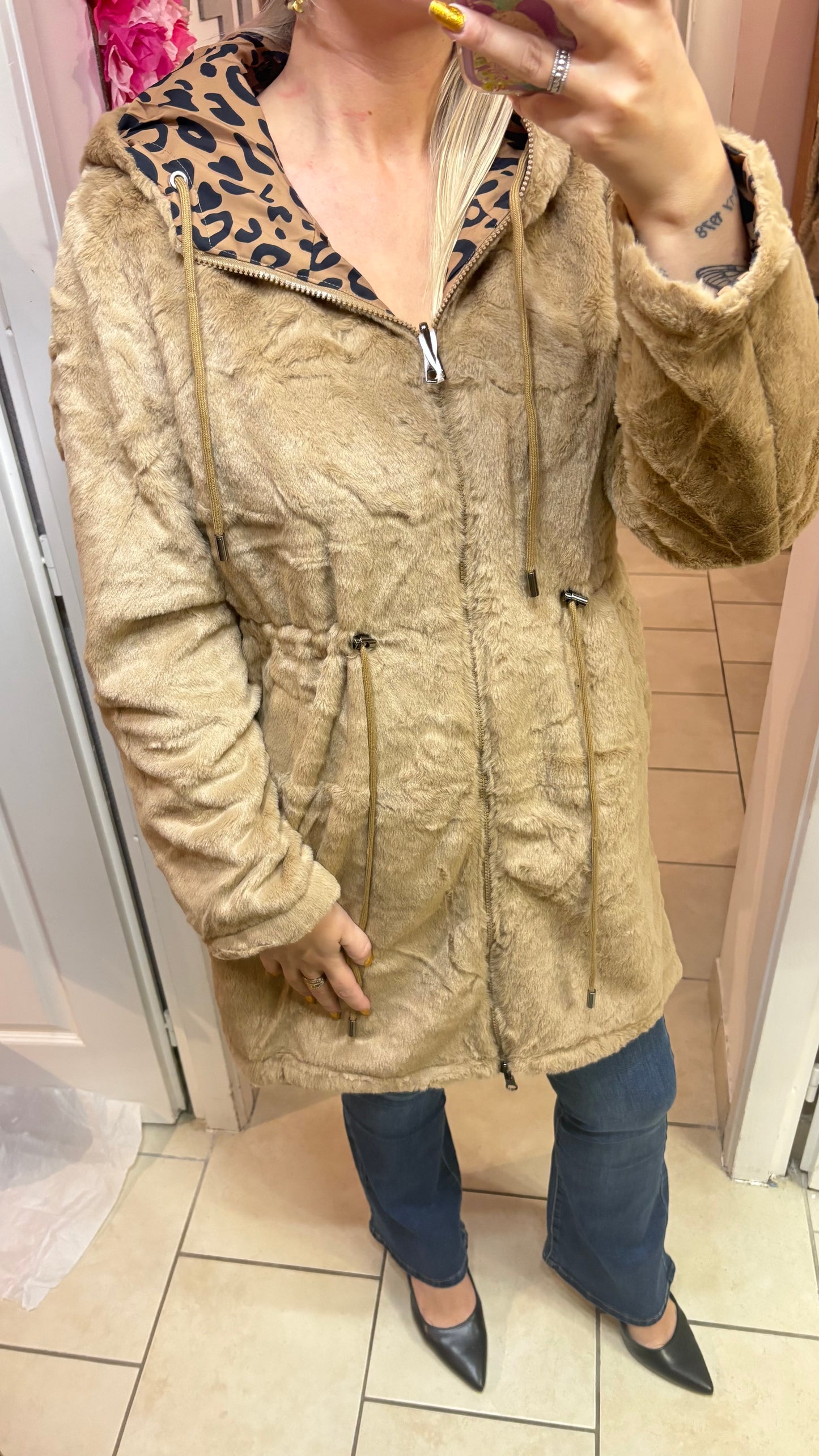 Parka fourrure réversible