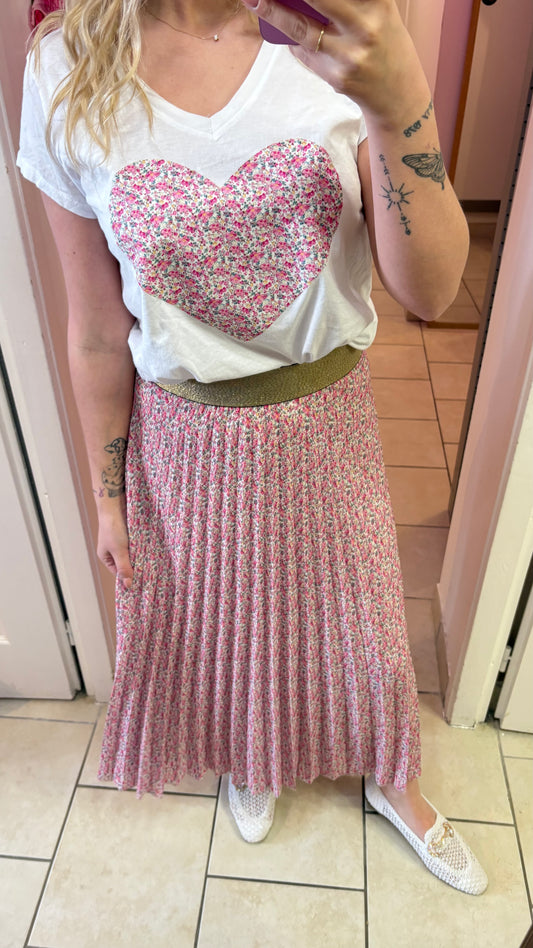 Jupe plissée fuschia