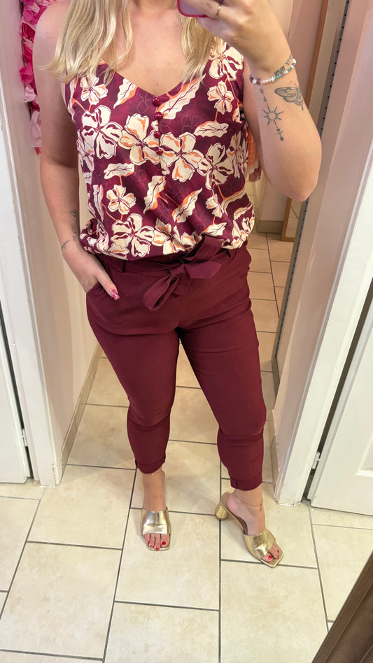 Pantalon bordeaux (34/42)