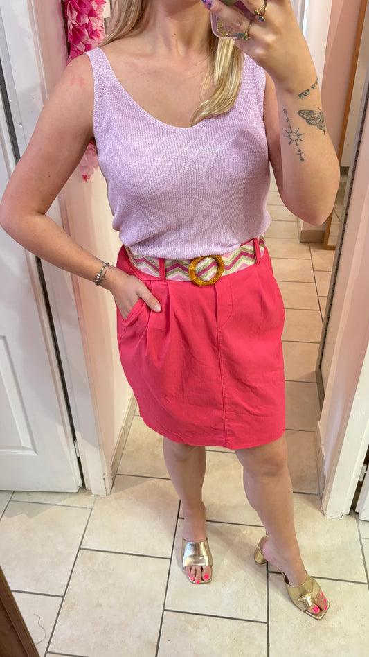 Jupe fuschia avec ceinture