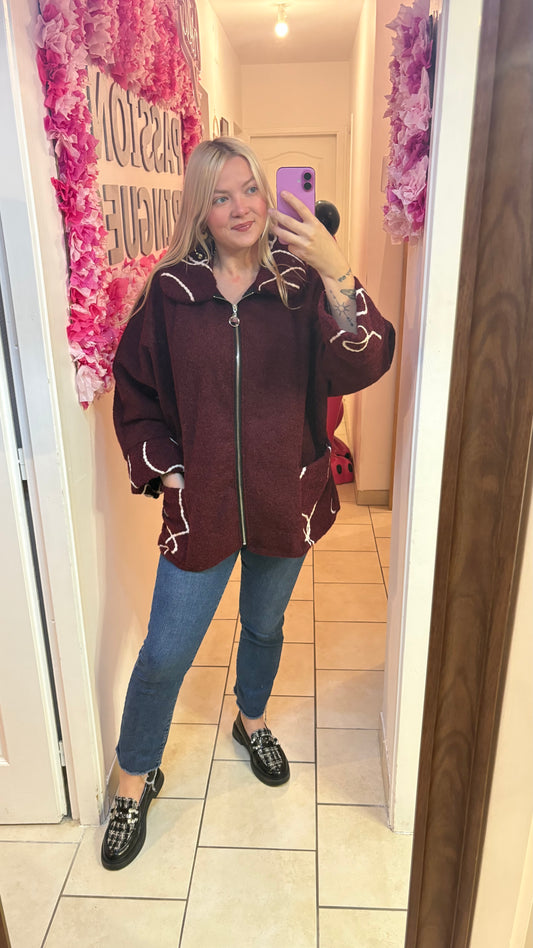 Manteau à fermeture Bordeaux