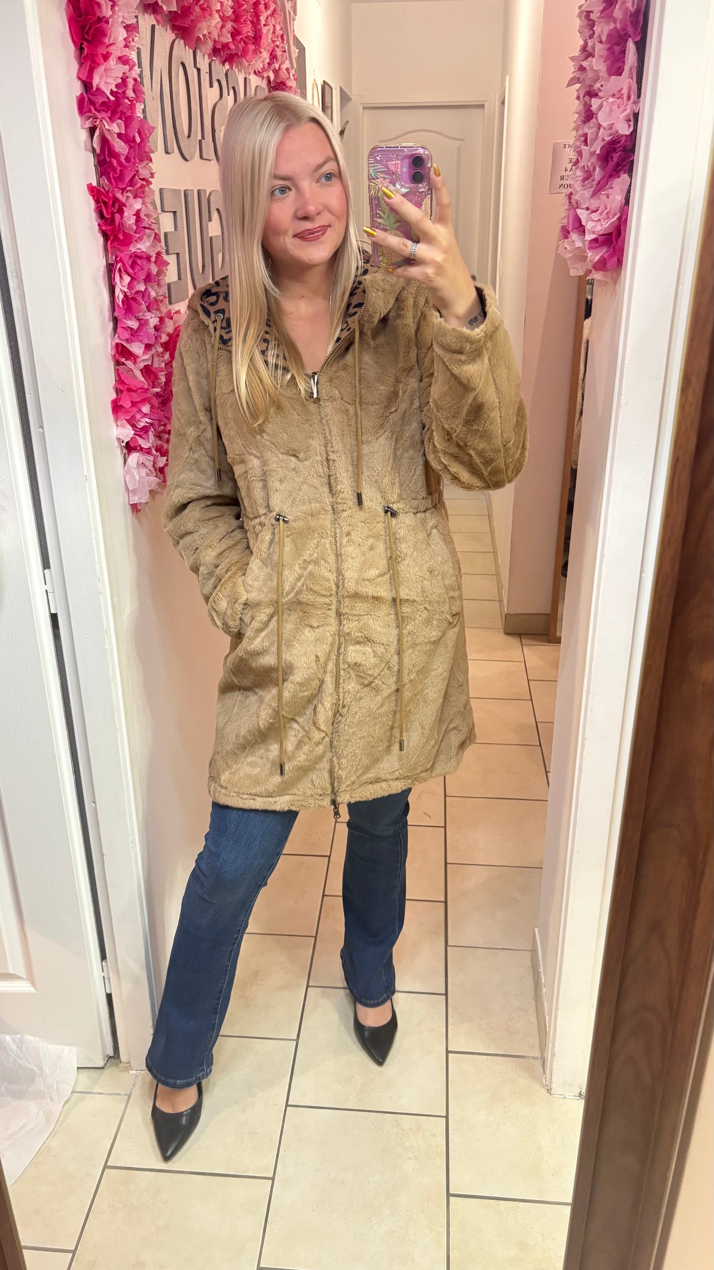 Parka fourrure réversible