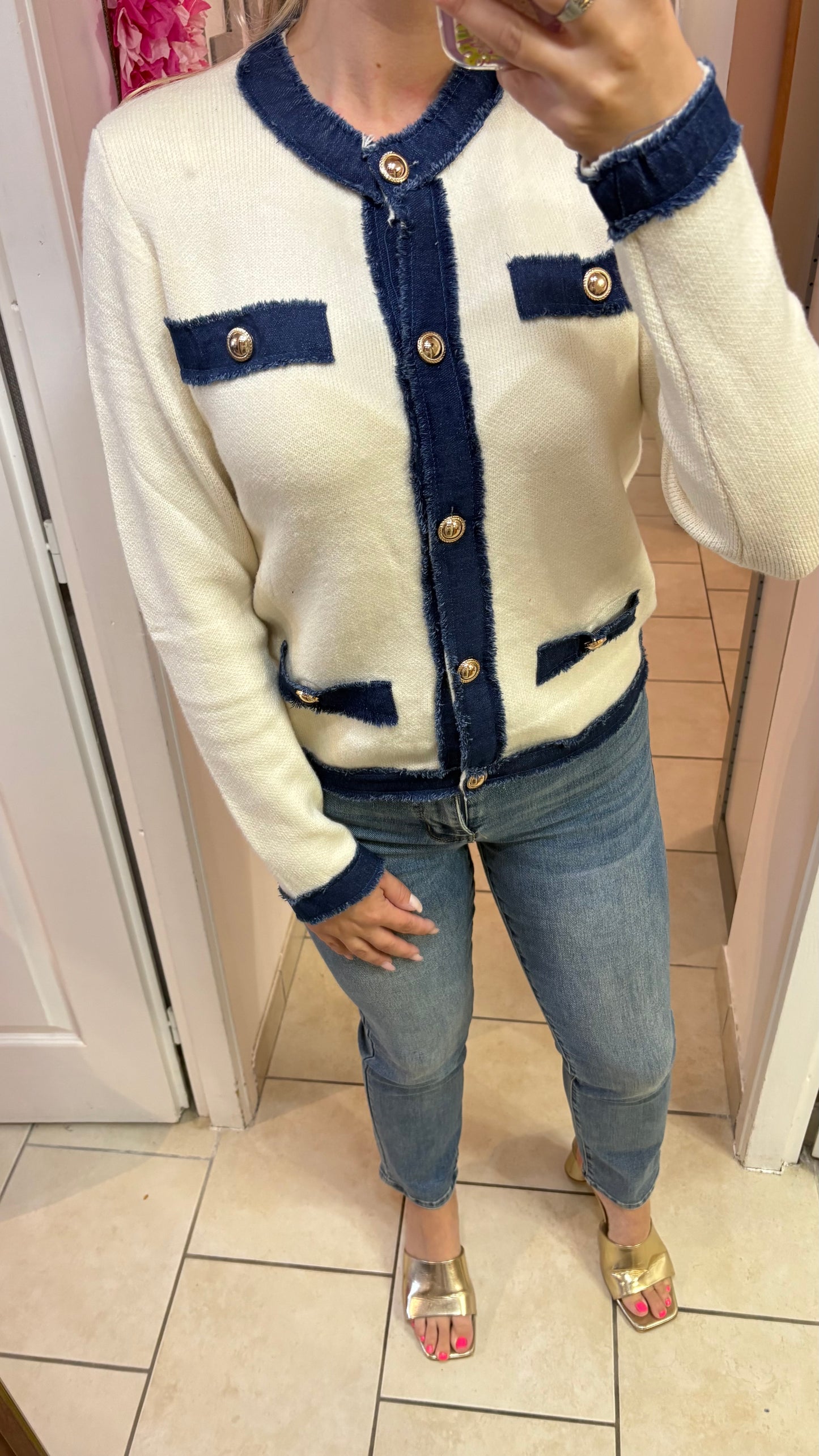 Gilet à détail jean