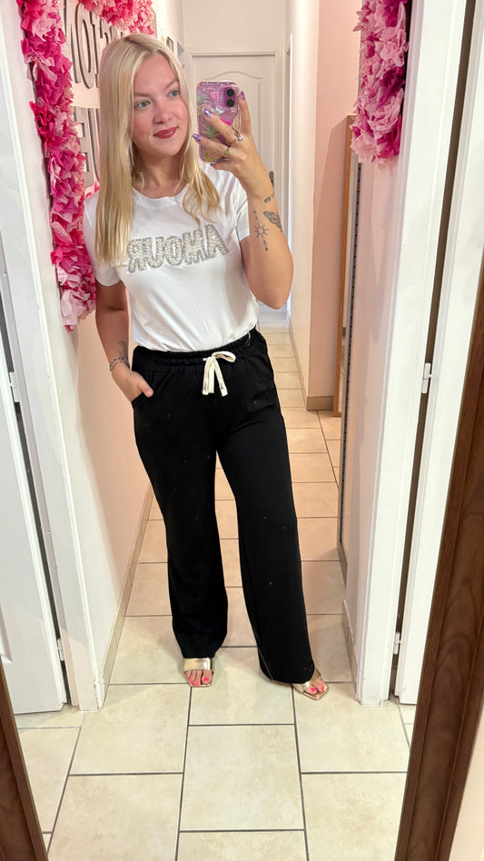 Pantalon noir à strass