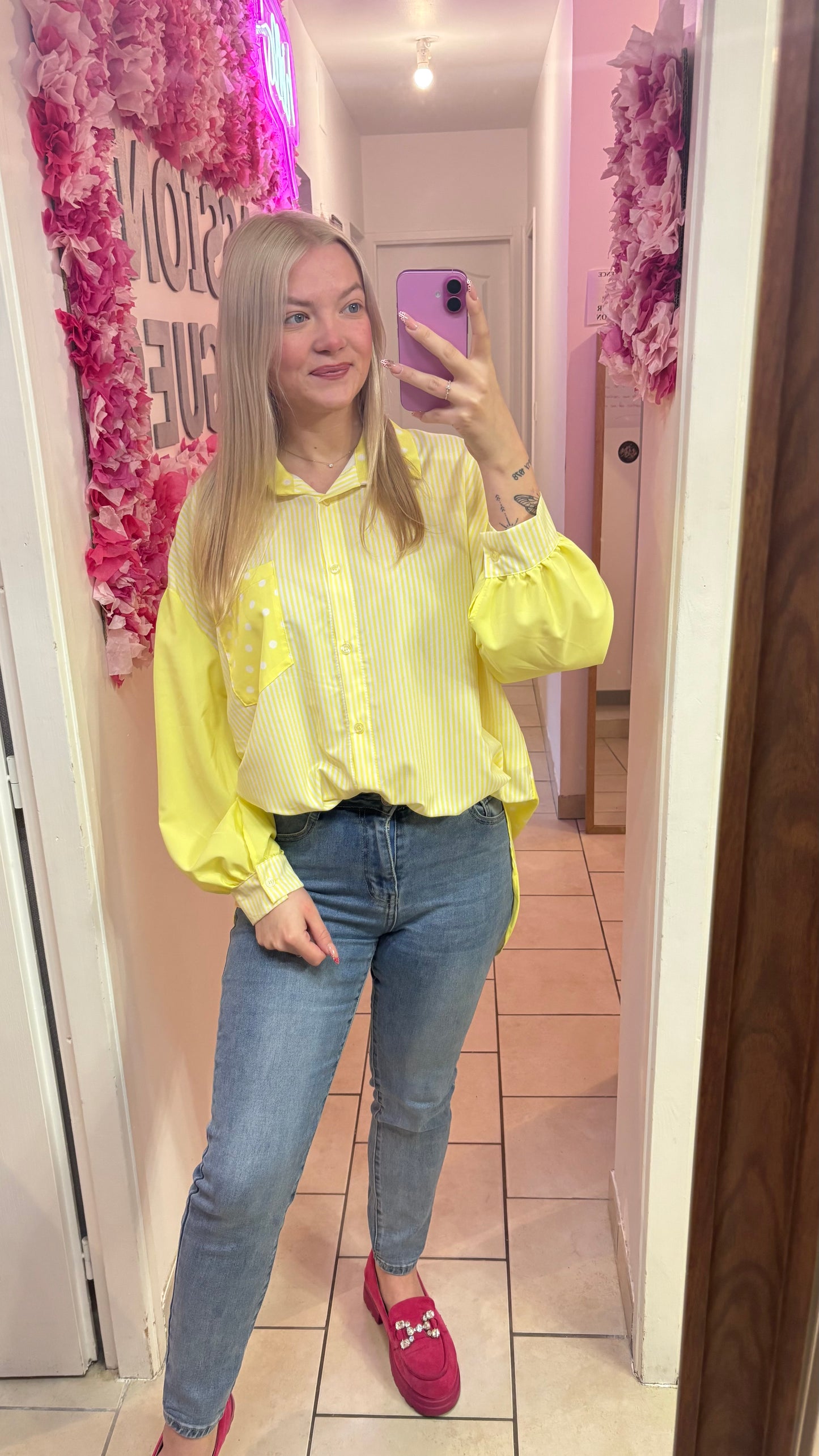 Chemisier jaune oversize