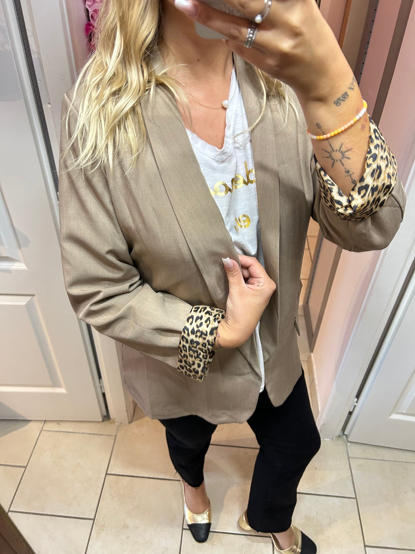 Blazer taupe léopard