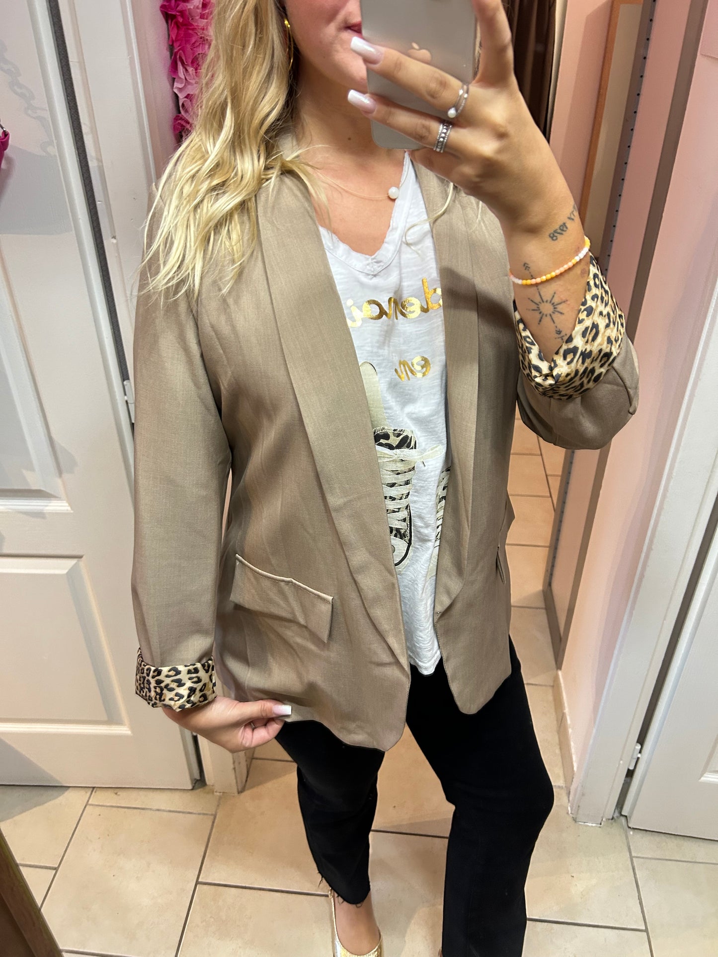 Blazer taupe léopard