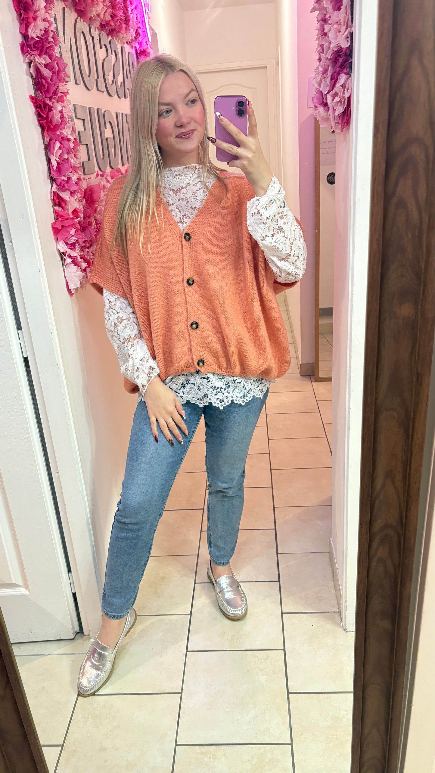 Gilet à boutons oversize