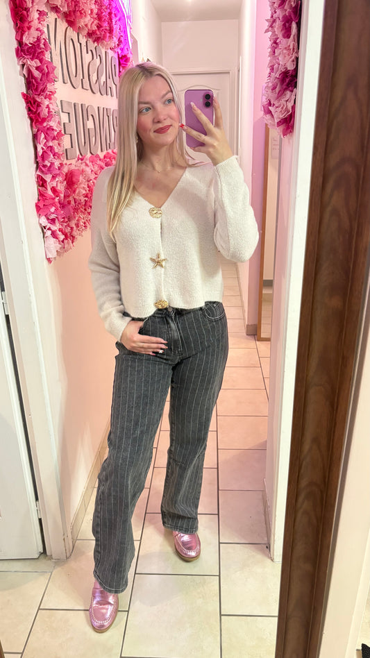 Gilet beige à détail