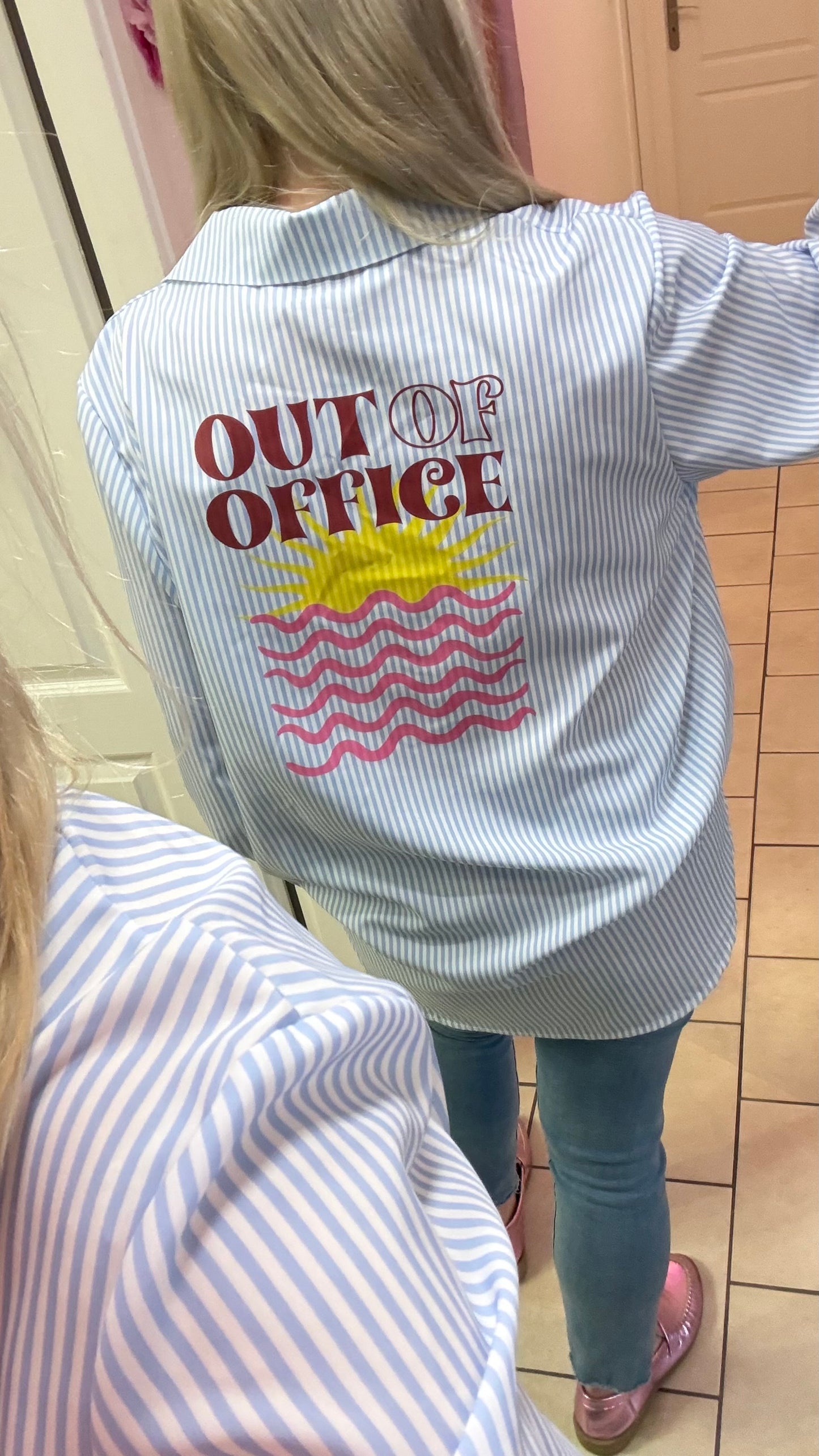 Chemisier bleu oversize