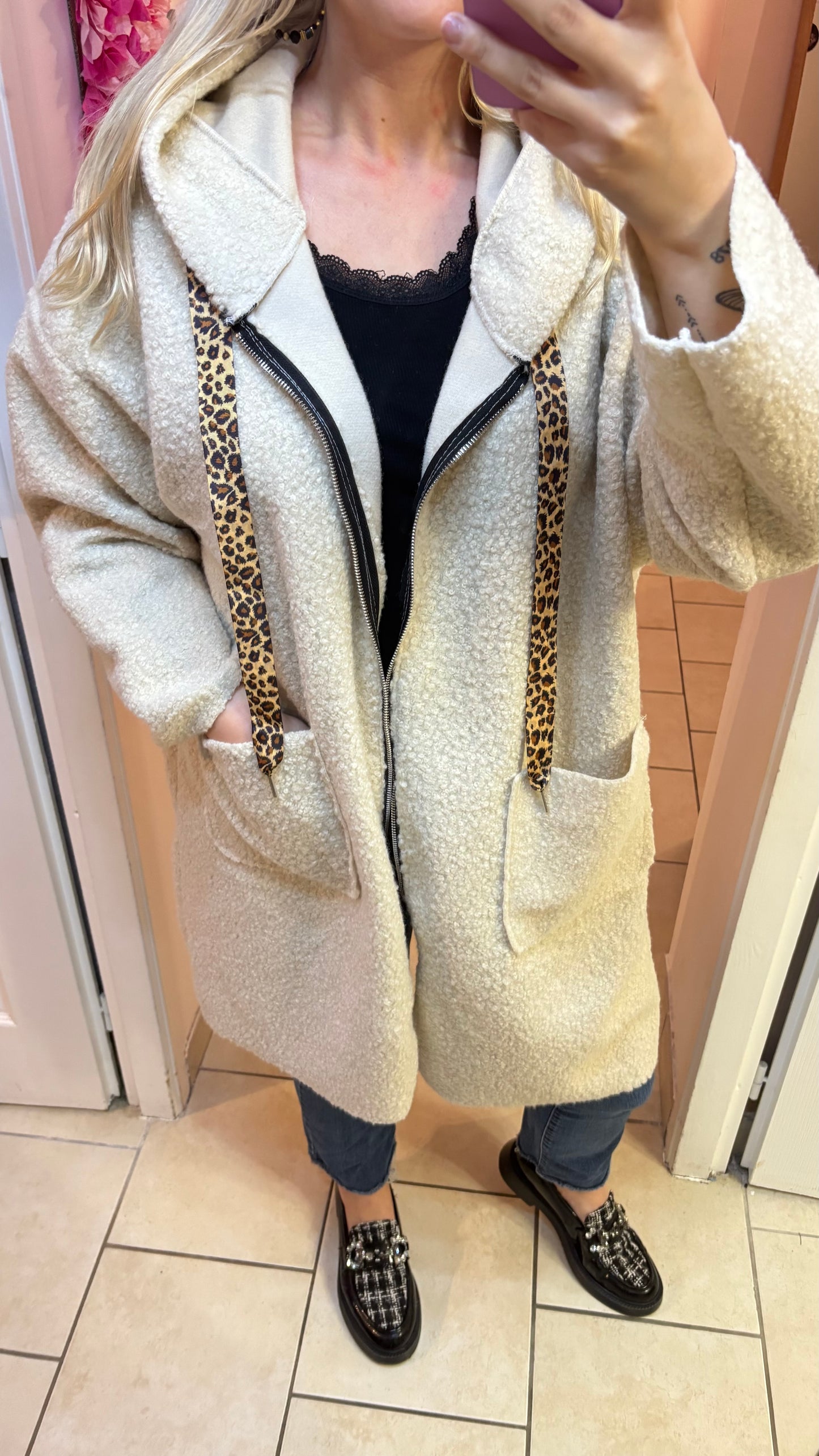 Manteau oversize beige