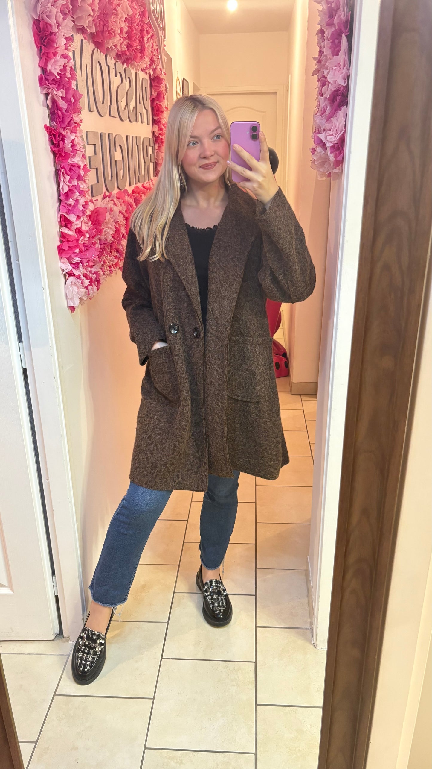 Manteau long chocolat