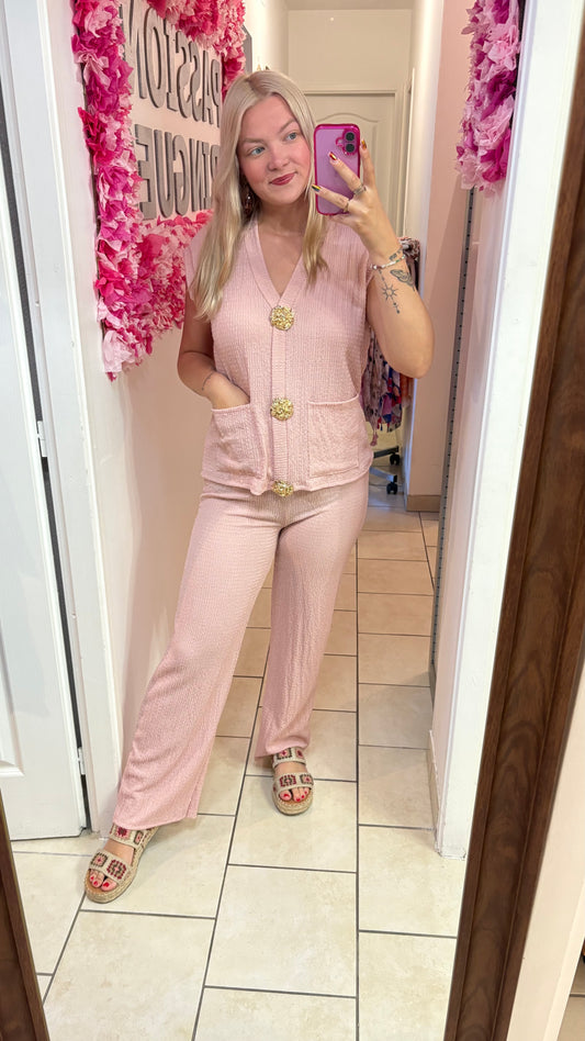 Ensemble rose poudrée