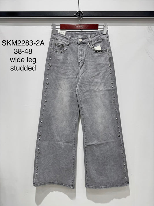 Jean gris wide leg