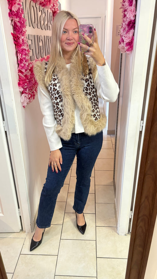 Veste sans manches beige