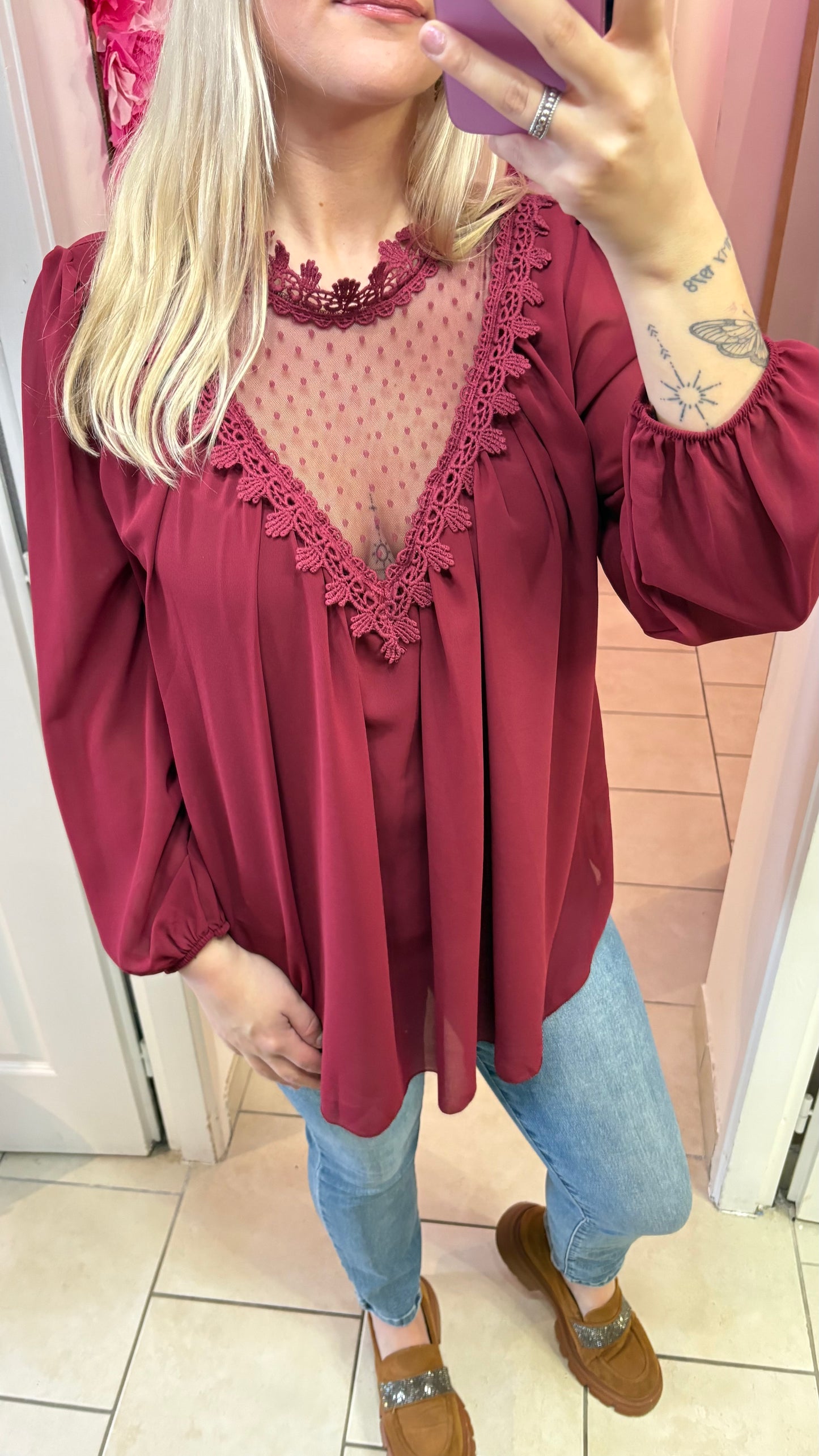 Blouse bordeaux 36/46