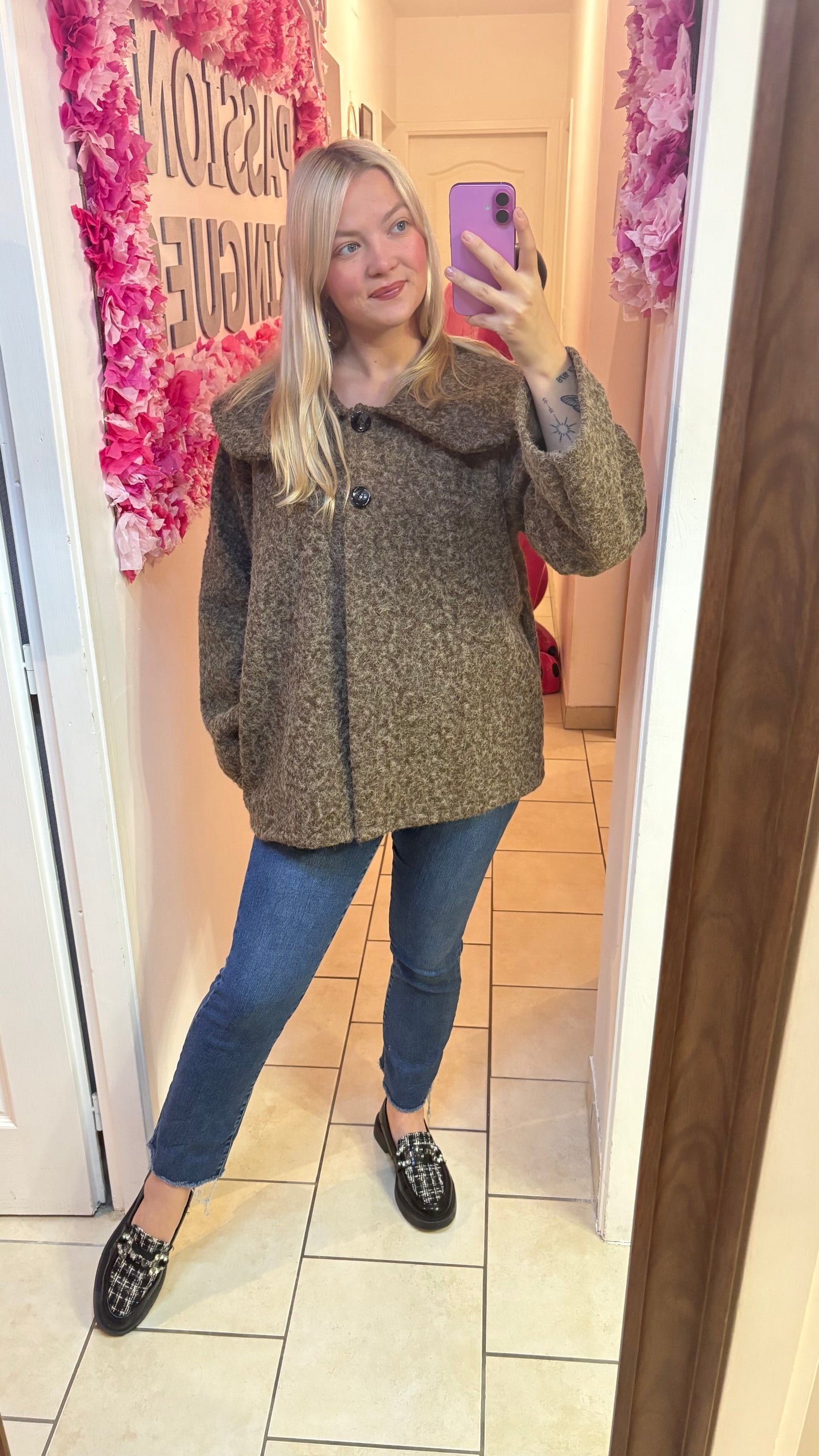 Manteau à col chocolat