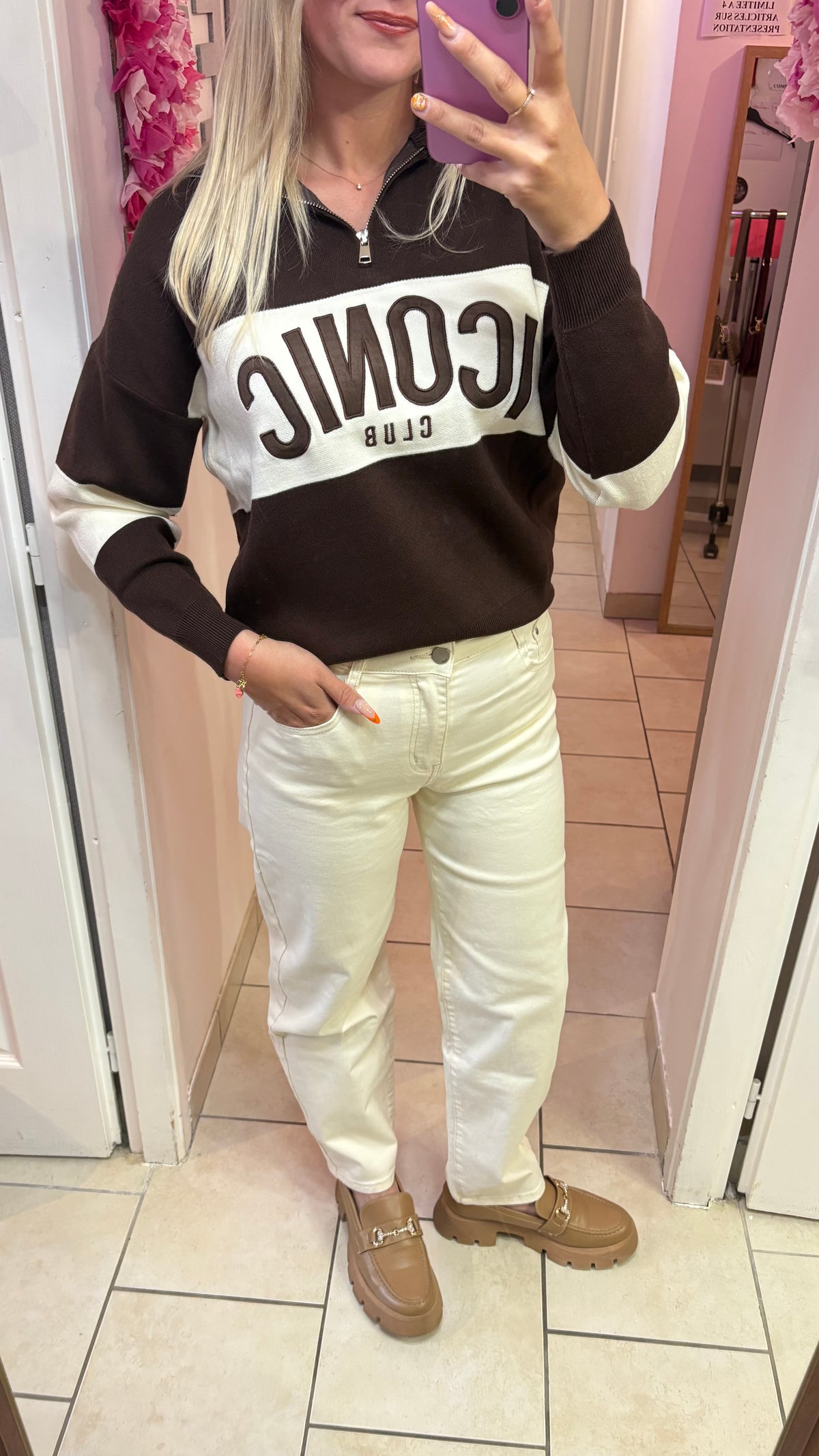 Jean ballon beige