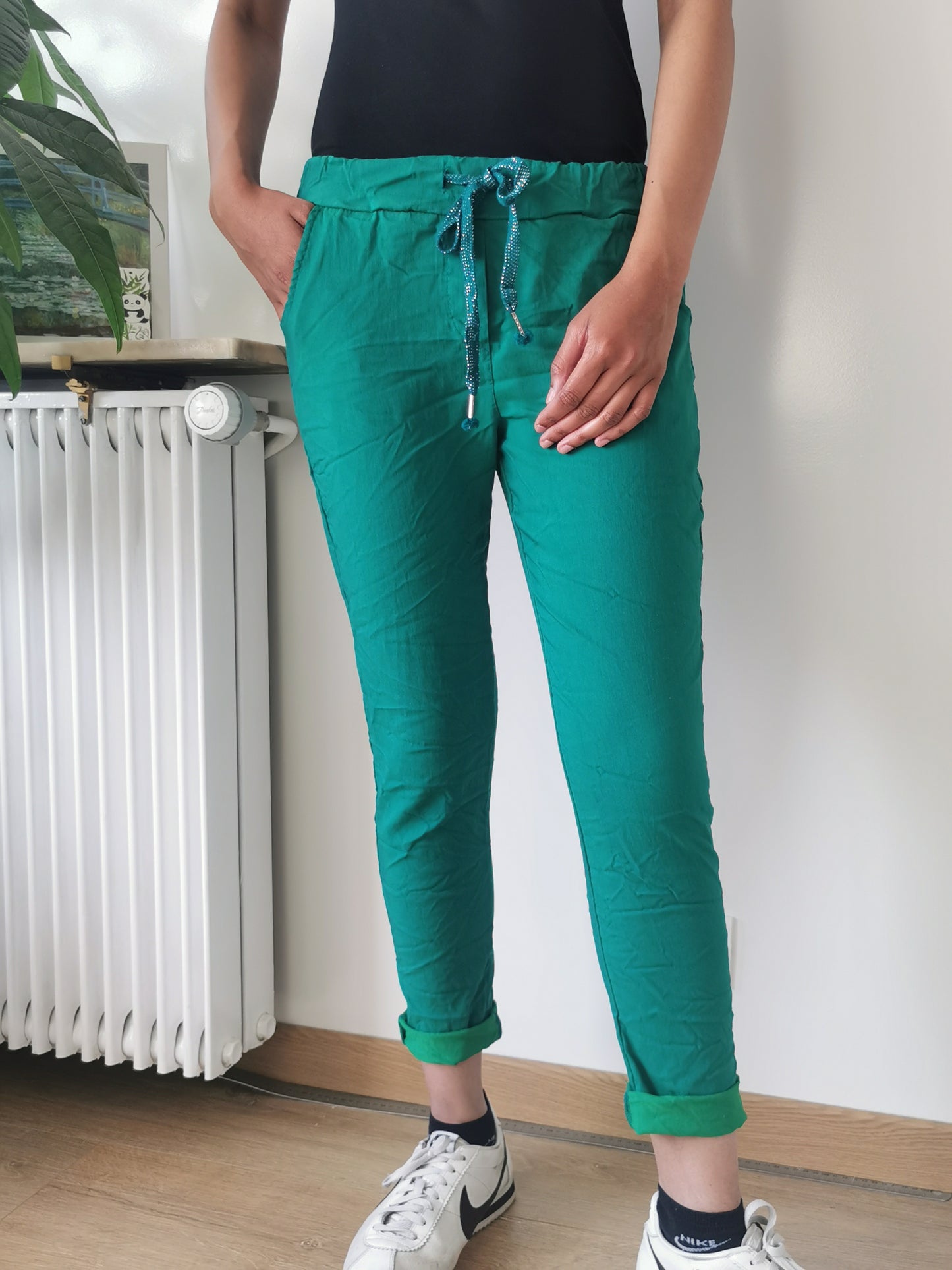 Pantalon magique vert pétrole