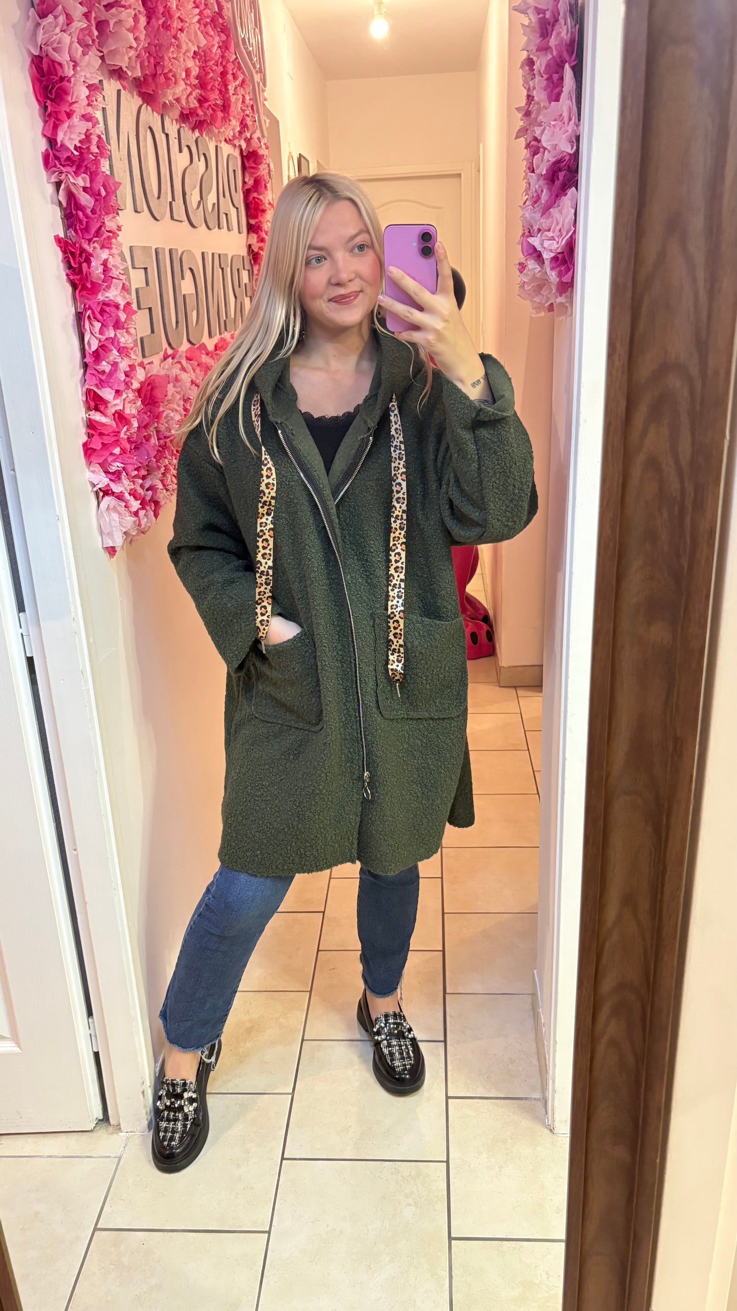 Manteau oversize kaki