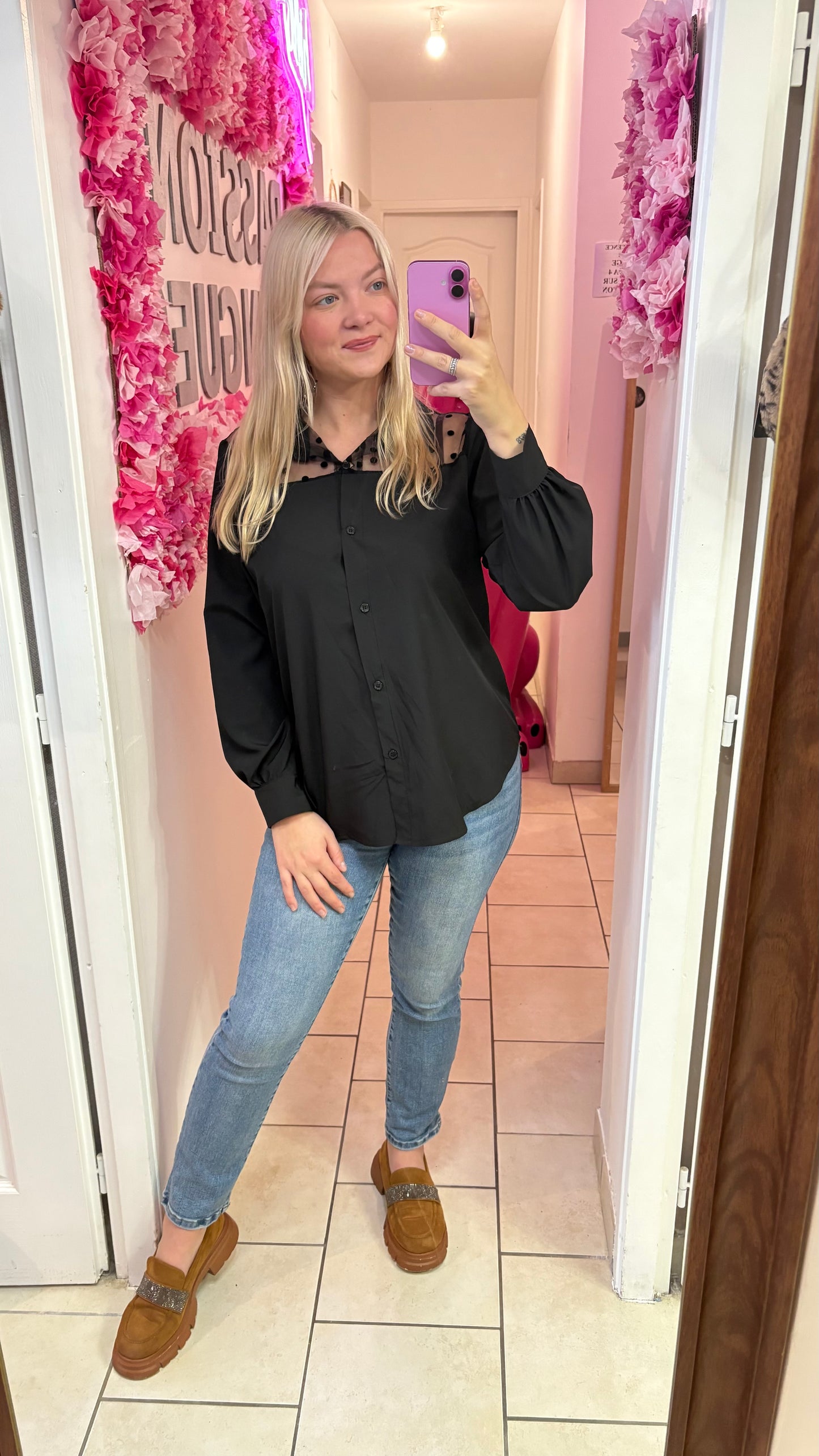 Chemisier noir cintré 36/42