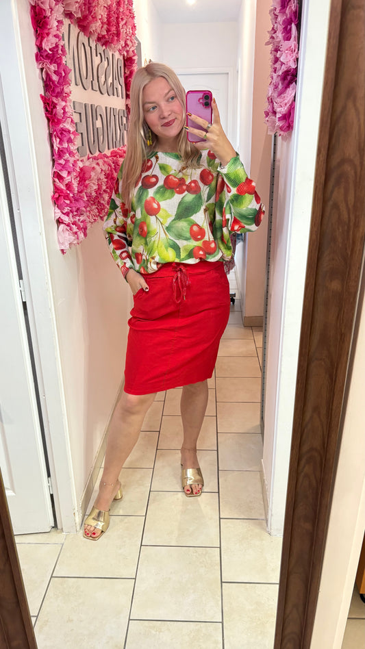 Pull en maille cherry